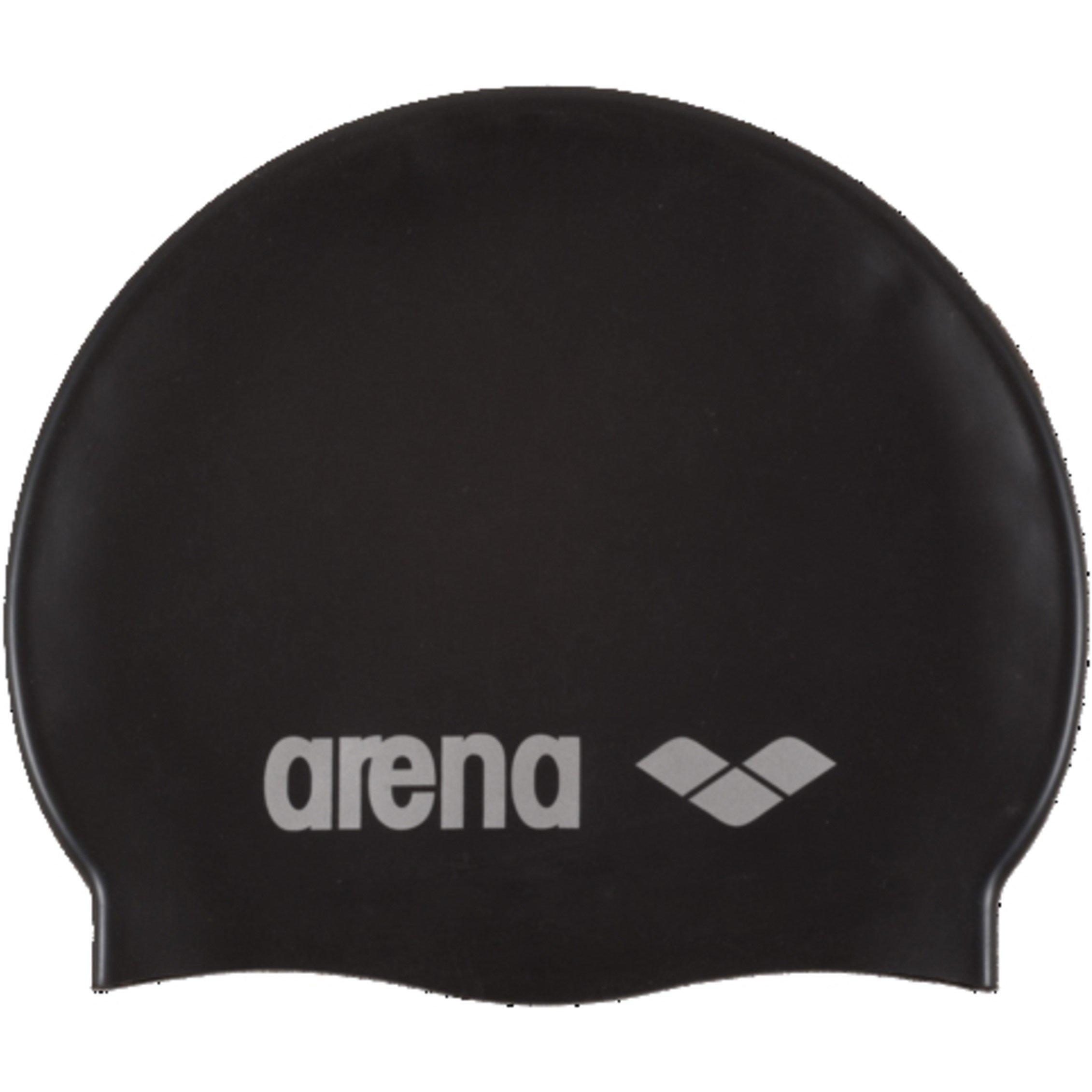 Black/Silver - Arena - Classic Silicone Swim Cap