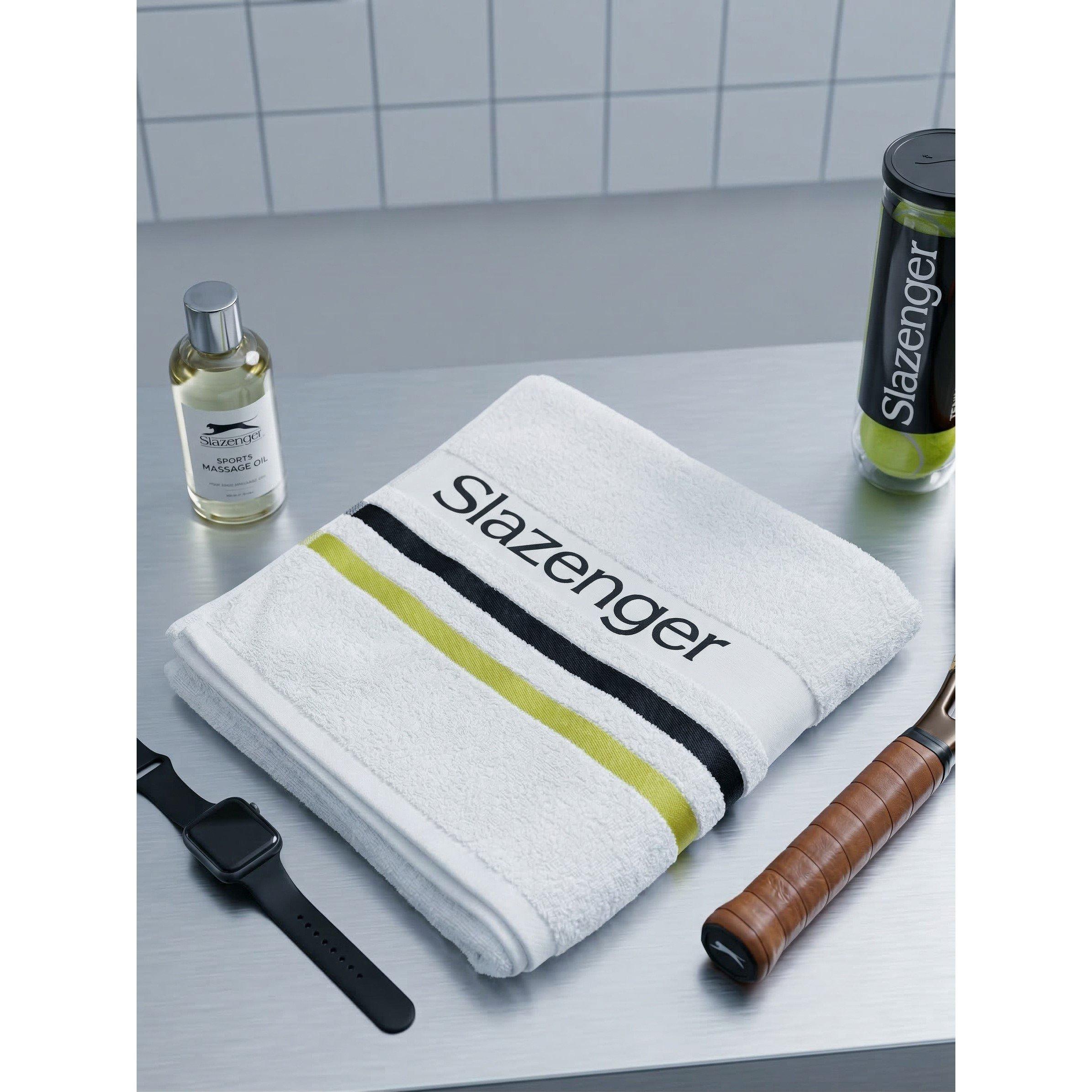 White - Slazenger - Sports Logo Towel - 4