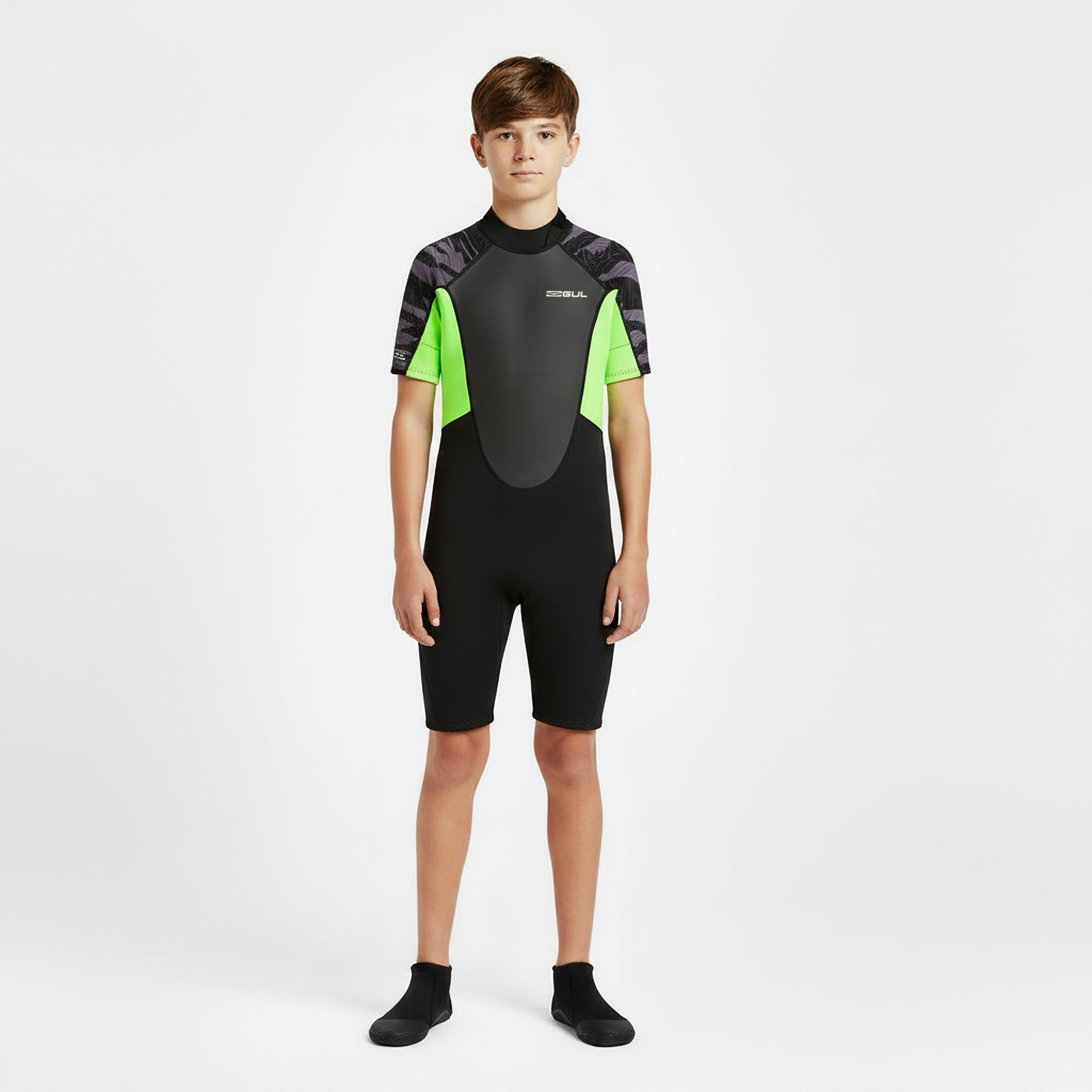 Schwarz - Gul - Unisex Kids' Wetsuit Shorties - 3