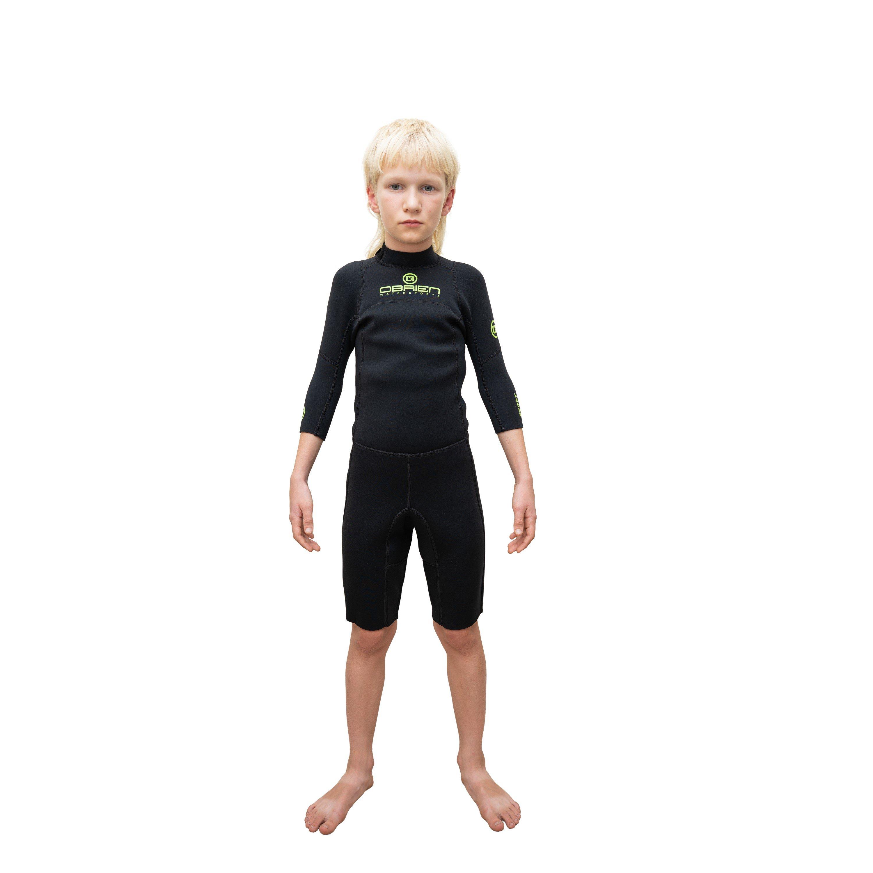 Black - Obrien - Kids' Back Zip Wetsuit Shorties - 1