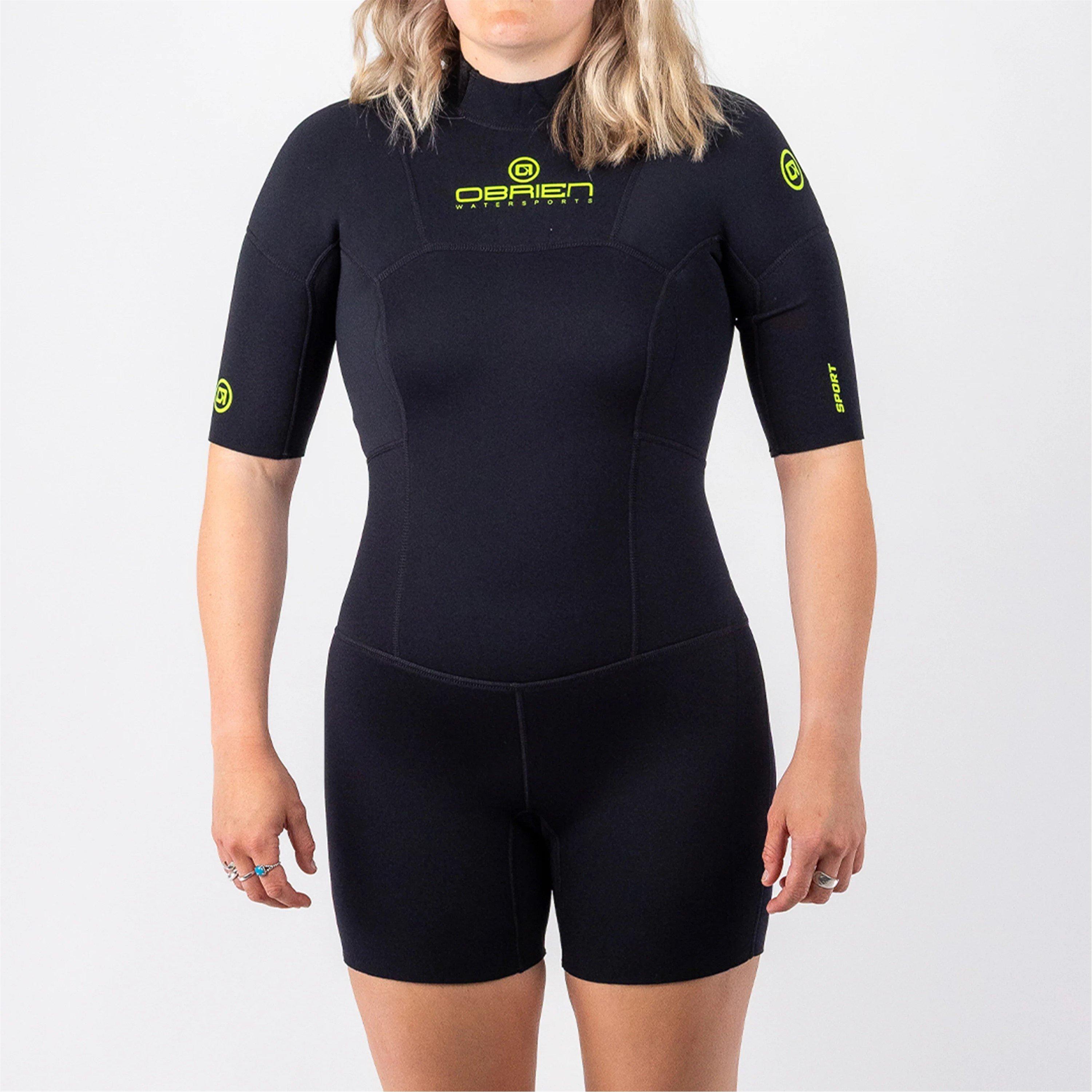 Black - Obrien - Women's O'Brien Sport 2mm Back Zip Tight Fit Wetsuit Shorty - 1