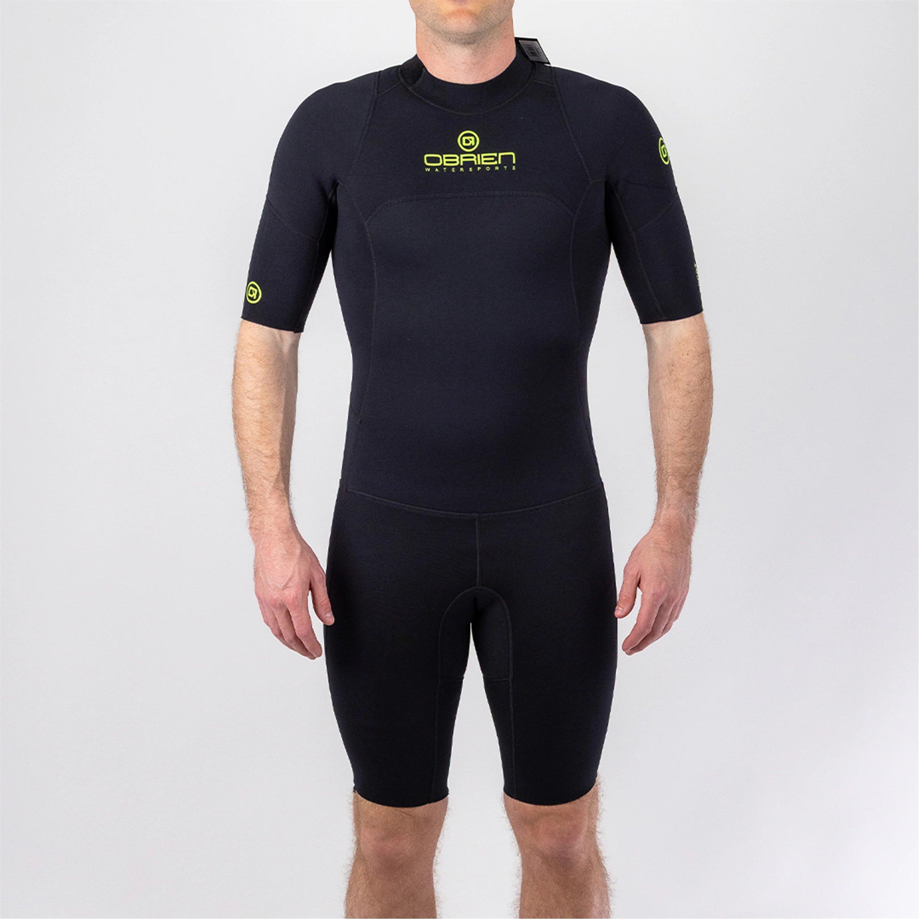 Black - Obrien - Men's O'Brien Sport 2mm Back Zip Tight Fit Shorty Wetsuit - 1