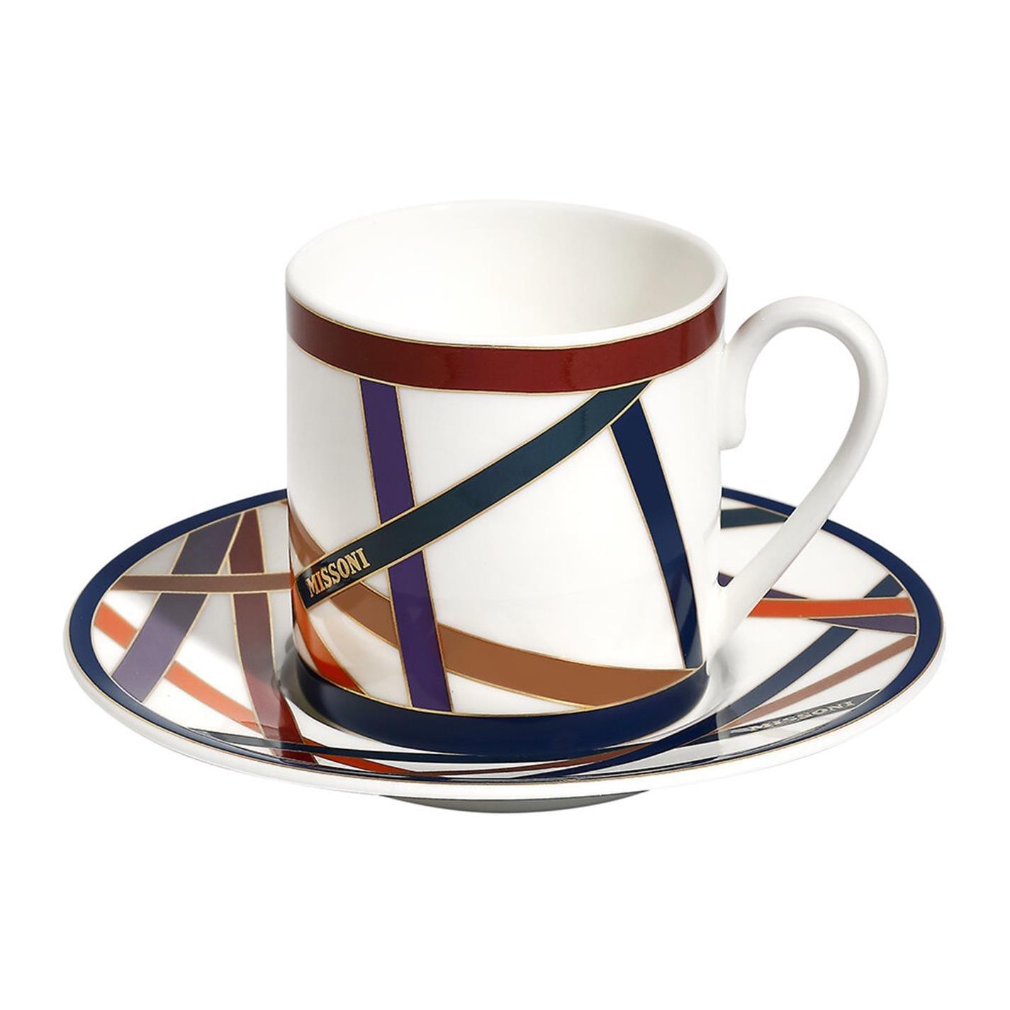 White/Multi - Missoni Home Collection - Nastri Cups and Saucers - 3