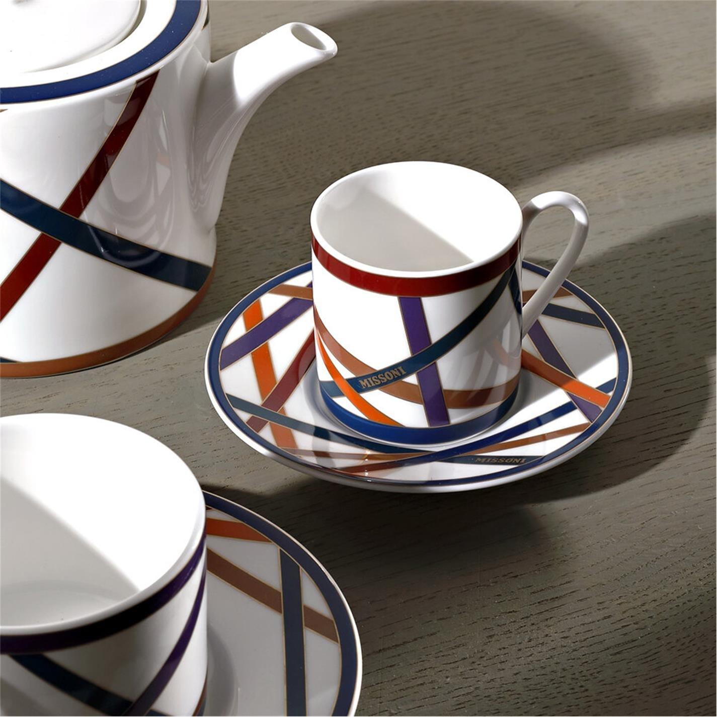 White/Multi - Missoni Home Collection - Nastri Cups and Saucers - 6