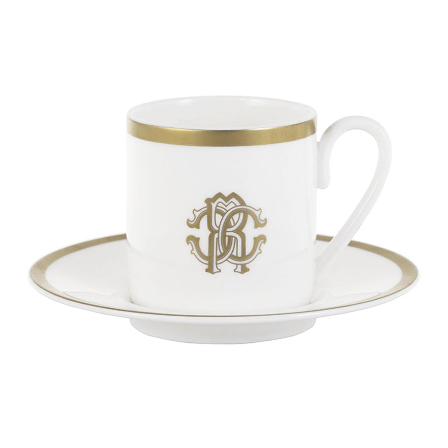 Gold - Roberto Cavalli Home - Gold Espresso Cups and Saucers - Set of 6 - 2