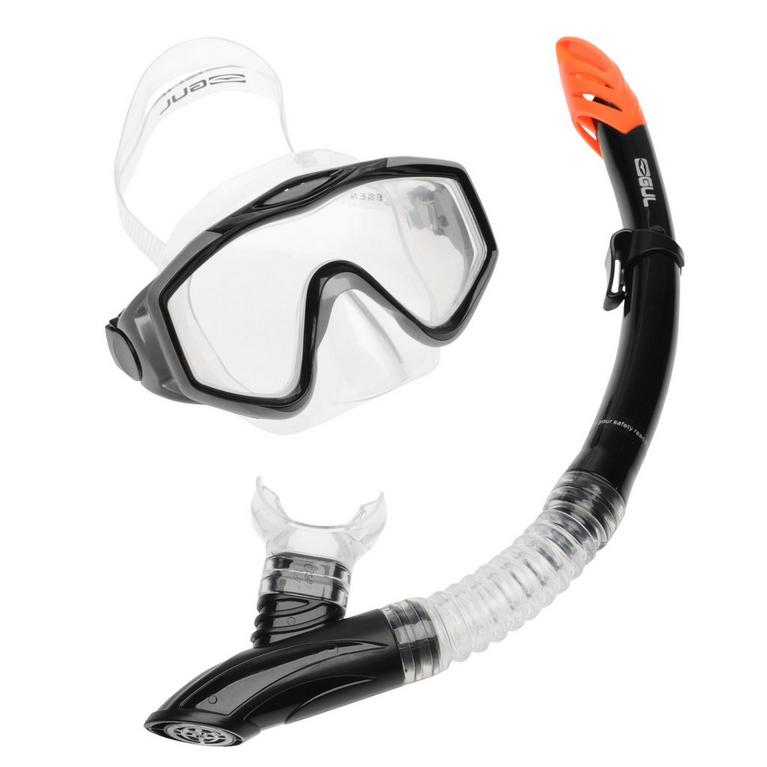 Noir - Gul - Adult Snorkeling Set - Tempered Glass Diving Mask & Splash-Proof Snorkel - 1