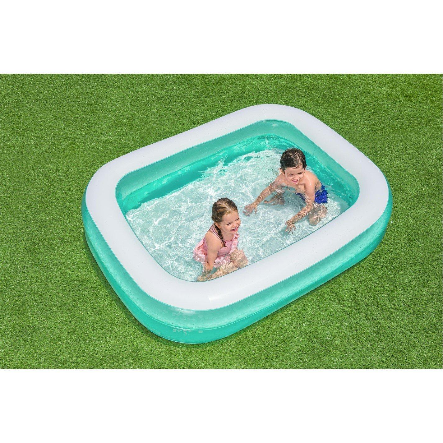 Blu - Bestway - Bestway 6 ft 7 in x 57.5 in x 19 in Teal Rectangular Inflatable Family Pool - 1