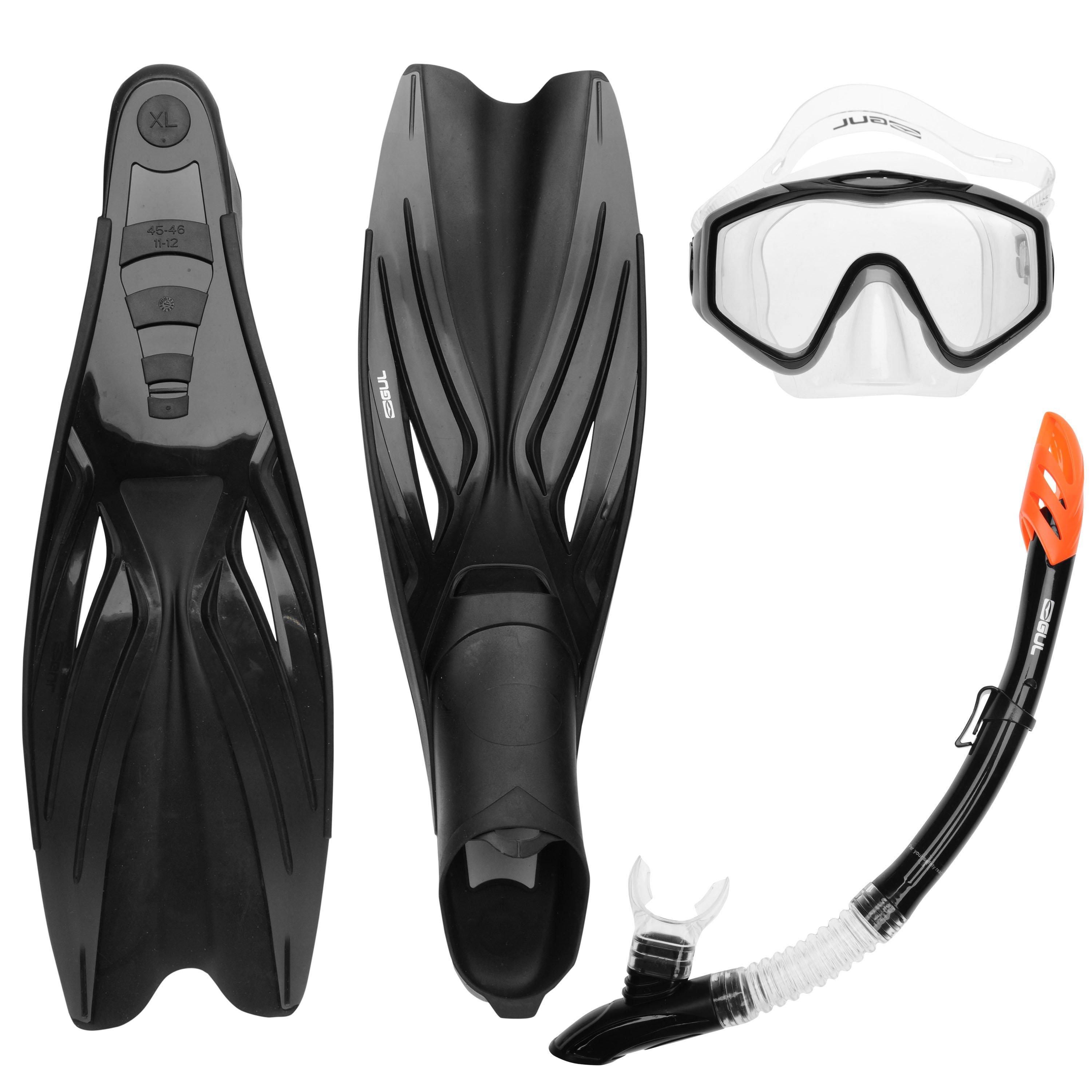 Black - Gul - Premium Snorkel Mask and Fin Set for Adults - 1