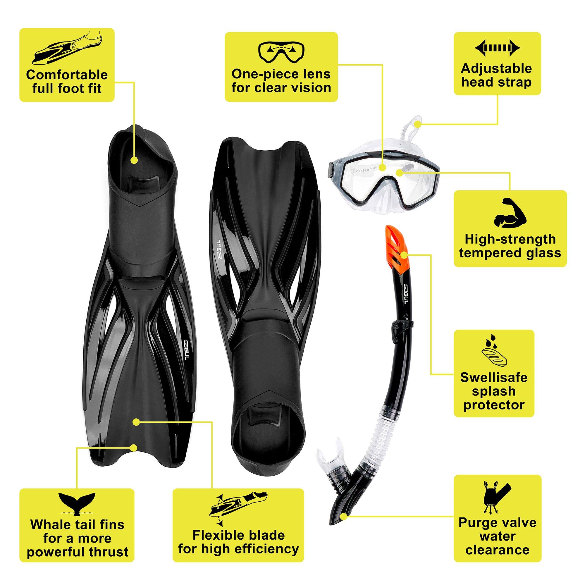 Black - Gul - Snorkel Mask and Fin Set for Adults - 5