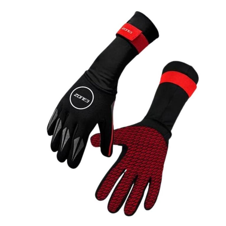 Noir/Rouge - Zone3 - Neoprene Swim Gloves