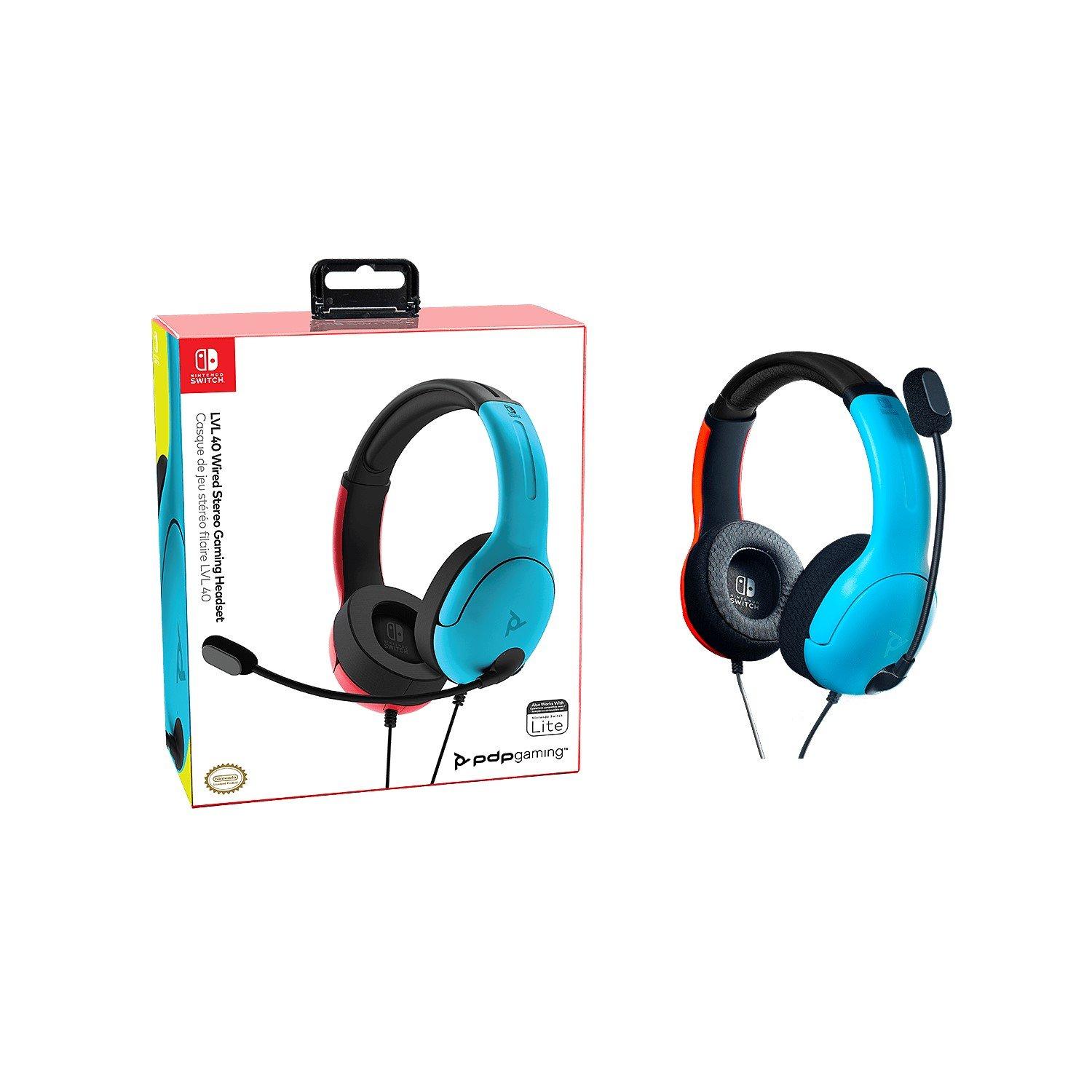 Rot/Blau - PDP - LVL40 Wired Stereo Headset for Switch - 2