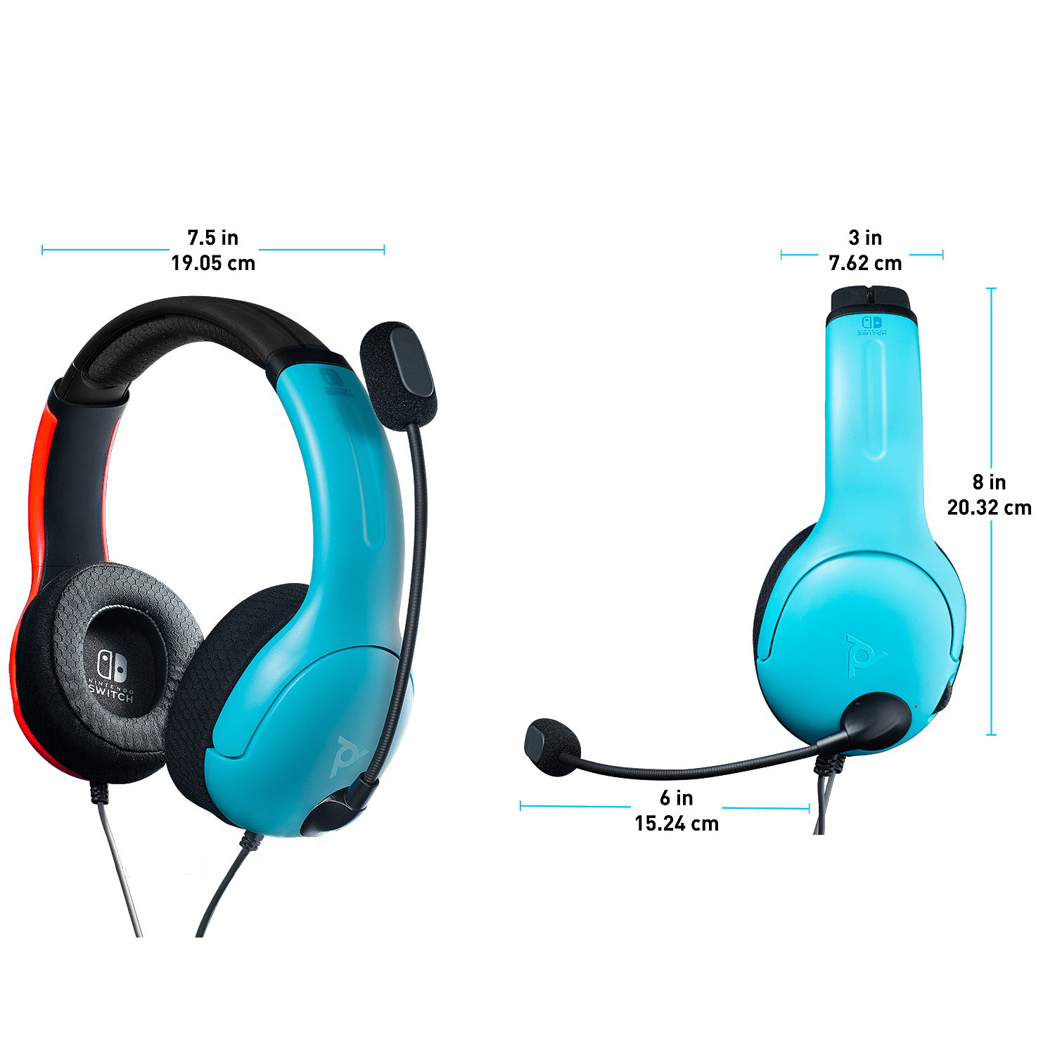 Rot/Blau - PDP - LVL40 Wired Stereo Headset for Switch - 3