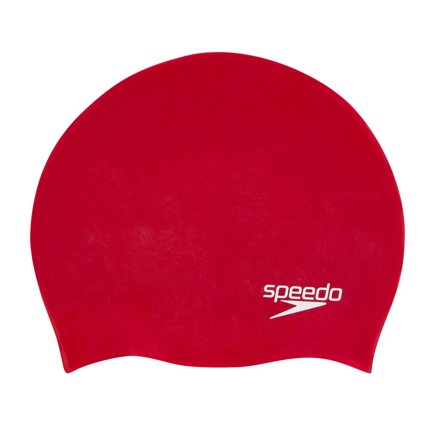 Rot - Speedo - Plain Moulded Silicone Cap Red Junior - 2