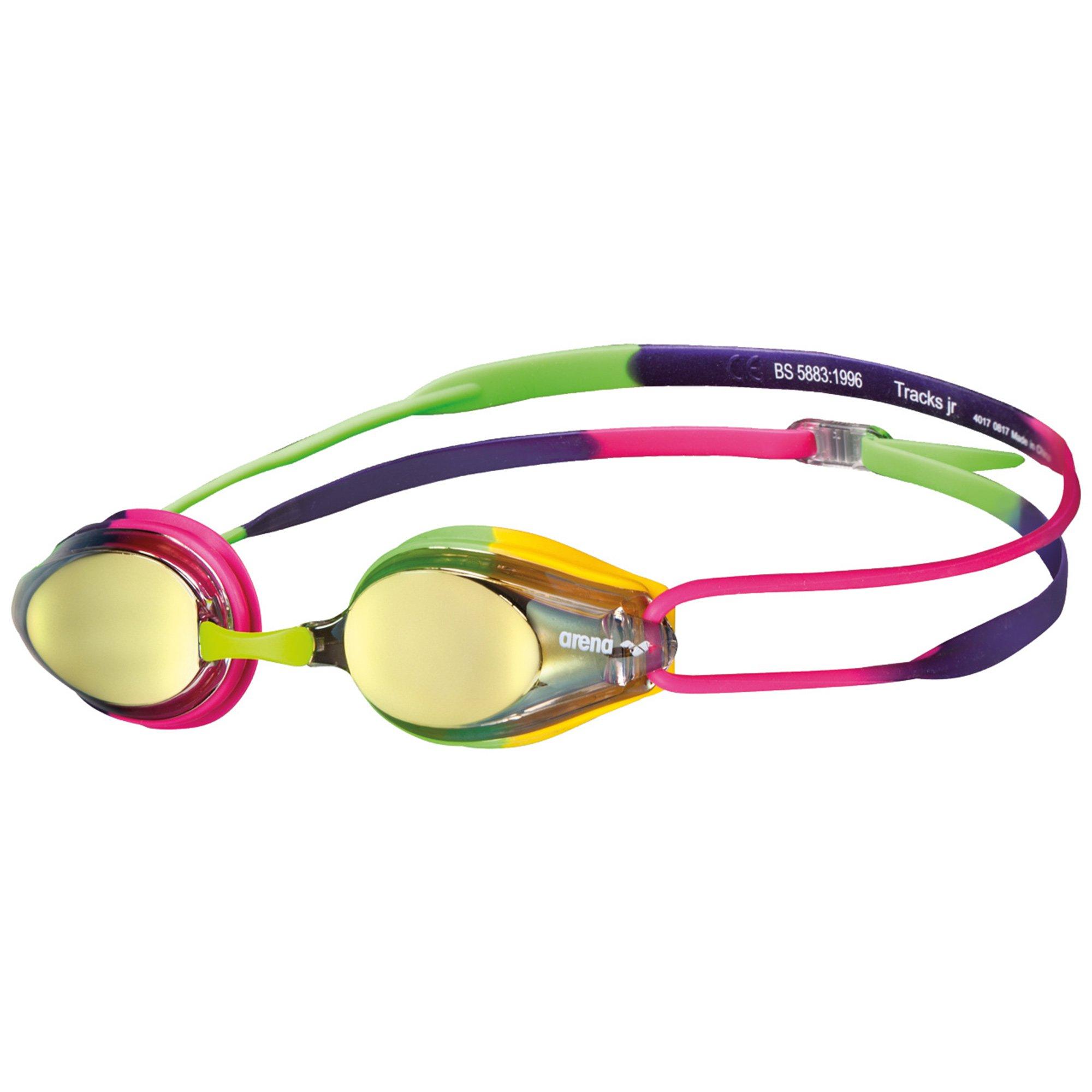 Arena  Kids Kids Junior Tracks Mirror Racing Goggles - Violet/Fuchsia