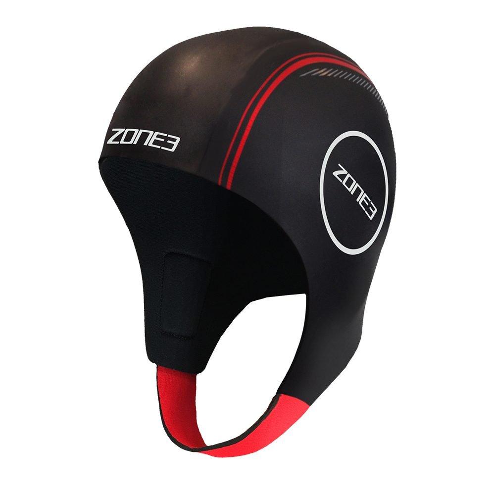 Zone3  Neoprene Swim Cap - Black/Red - Small
