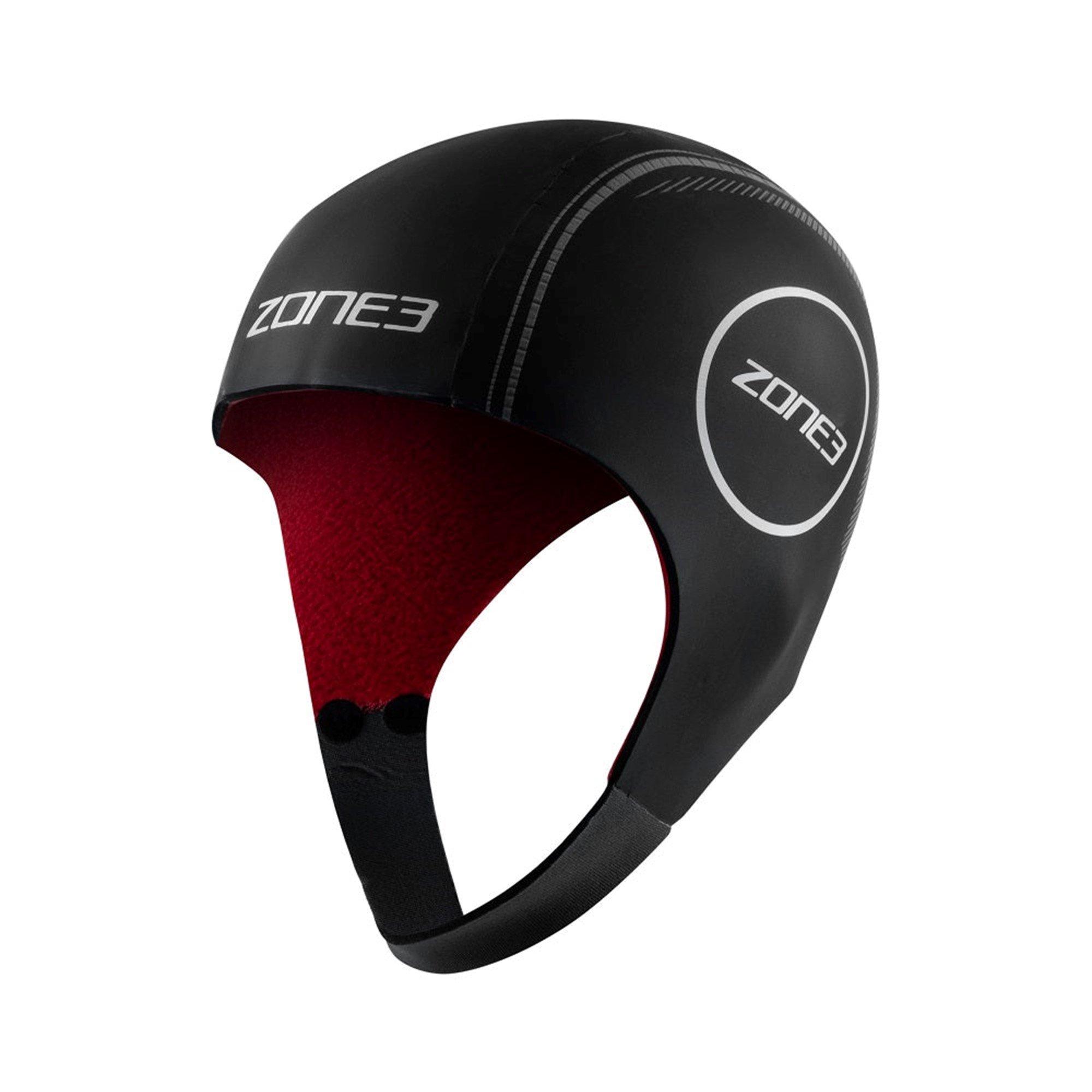 Zone3  Neoprene Heat-Tech Warmth Swim Cap - Black/Red - X Small