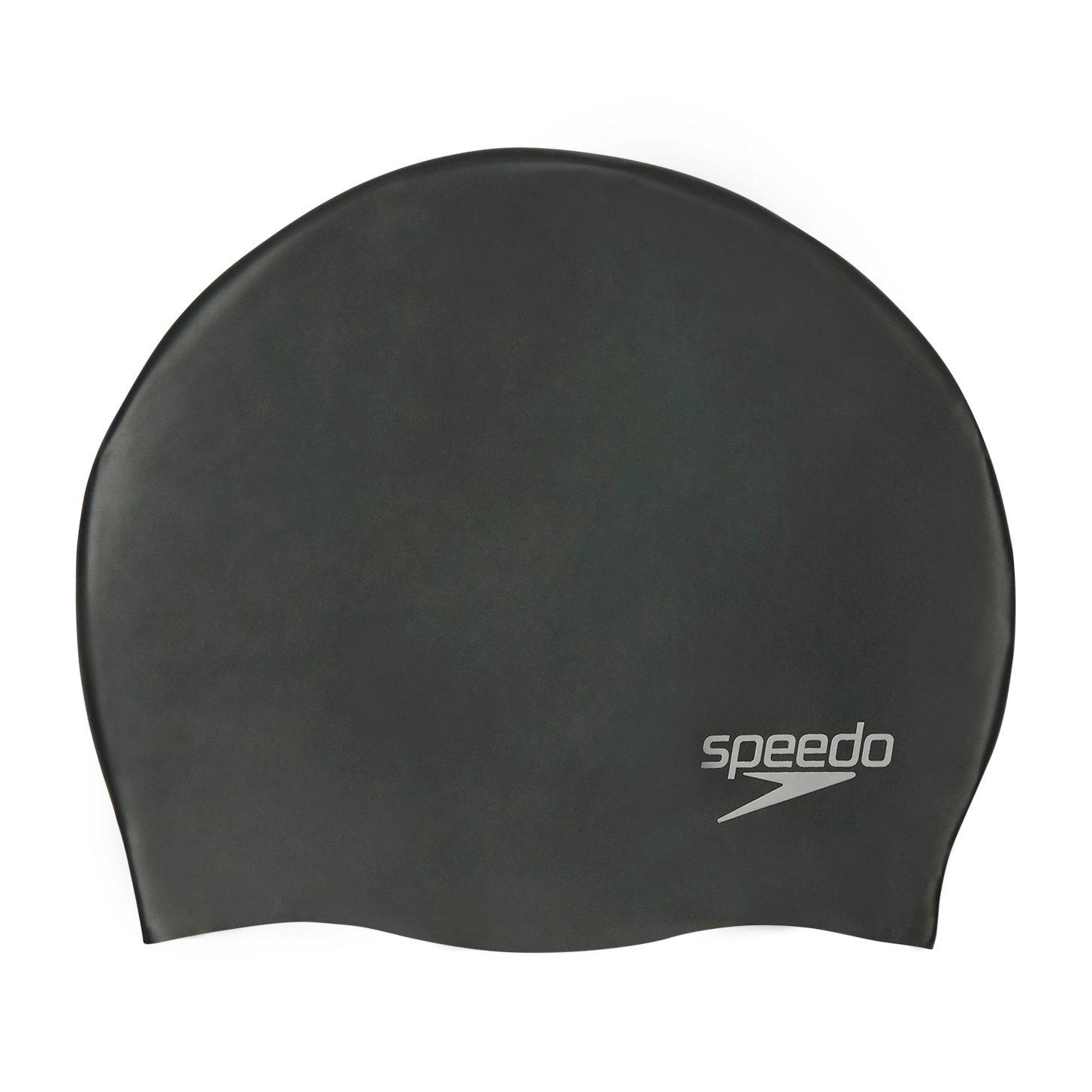 Black - Speedo - Silicone Swimming Cap Adults - 1