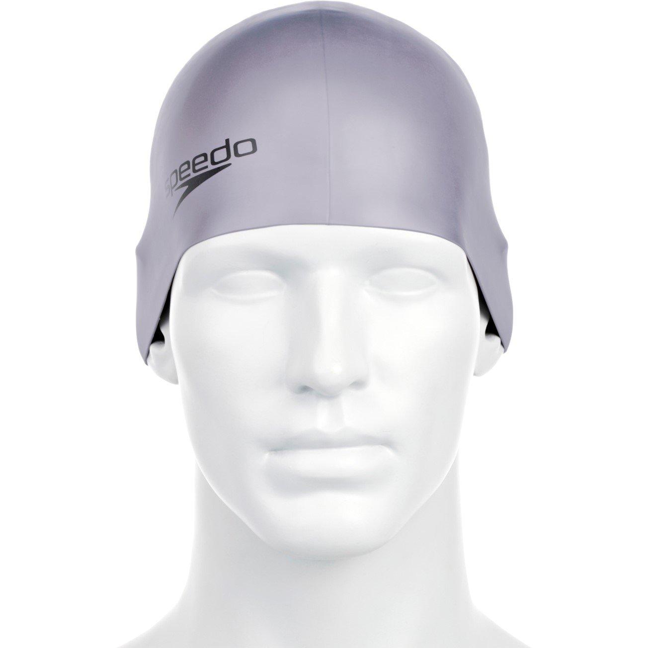 Grey - Speedo - Plain Moulded Silicone Cap - 2