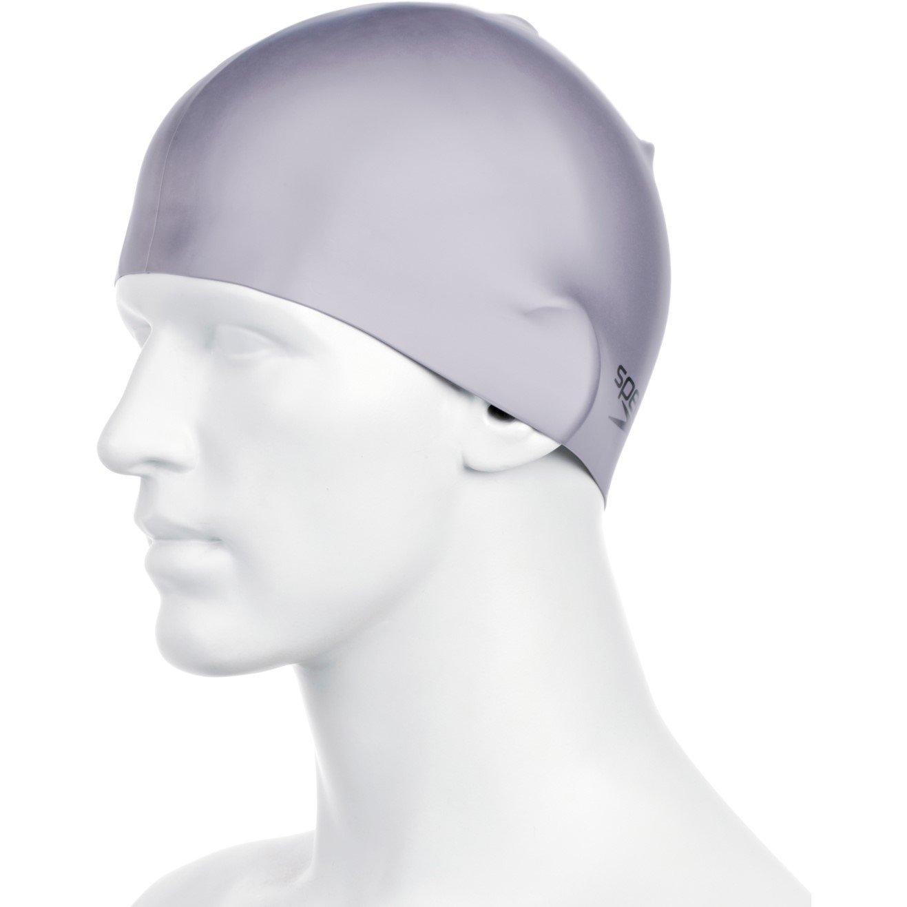 Grey - Speedo - Plain Moulded Silicone Cap - 3