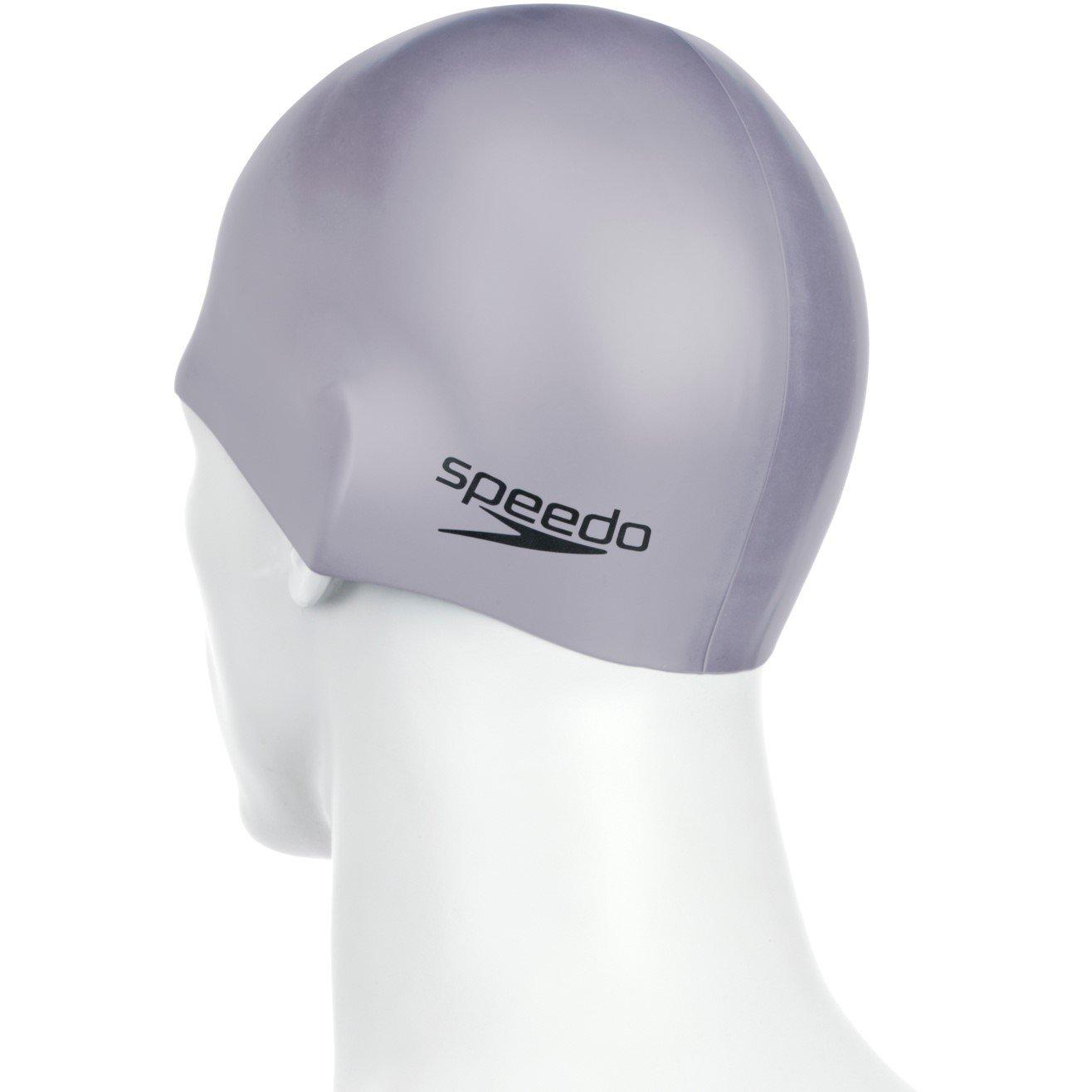 Grey - Speedo - Plain Moulded Silicone Cap - 4