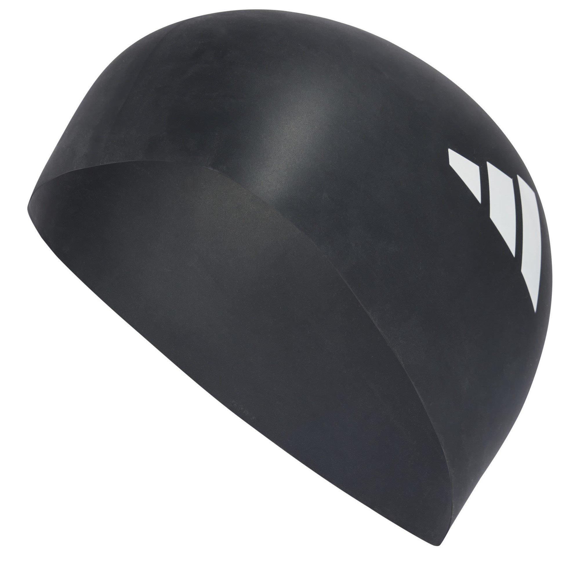 Zwart/Wit - adidas - 3-Stripes Swim Cap Adults - 1