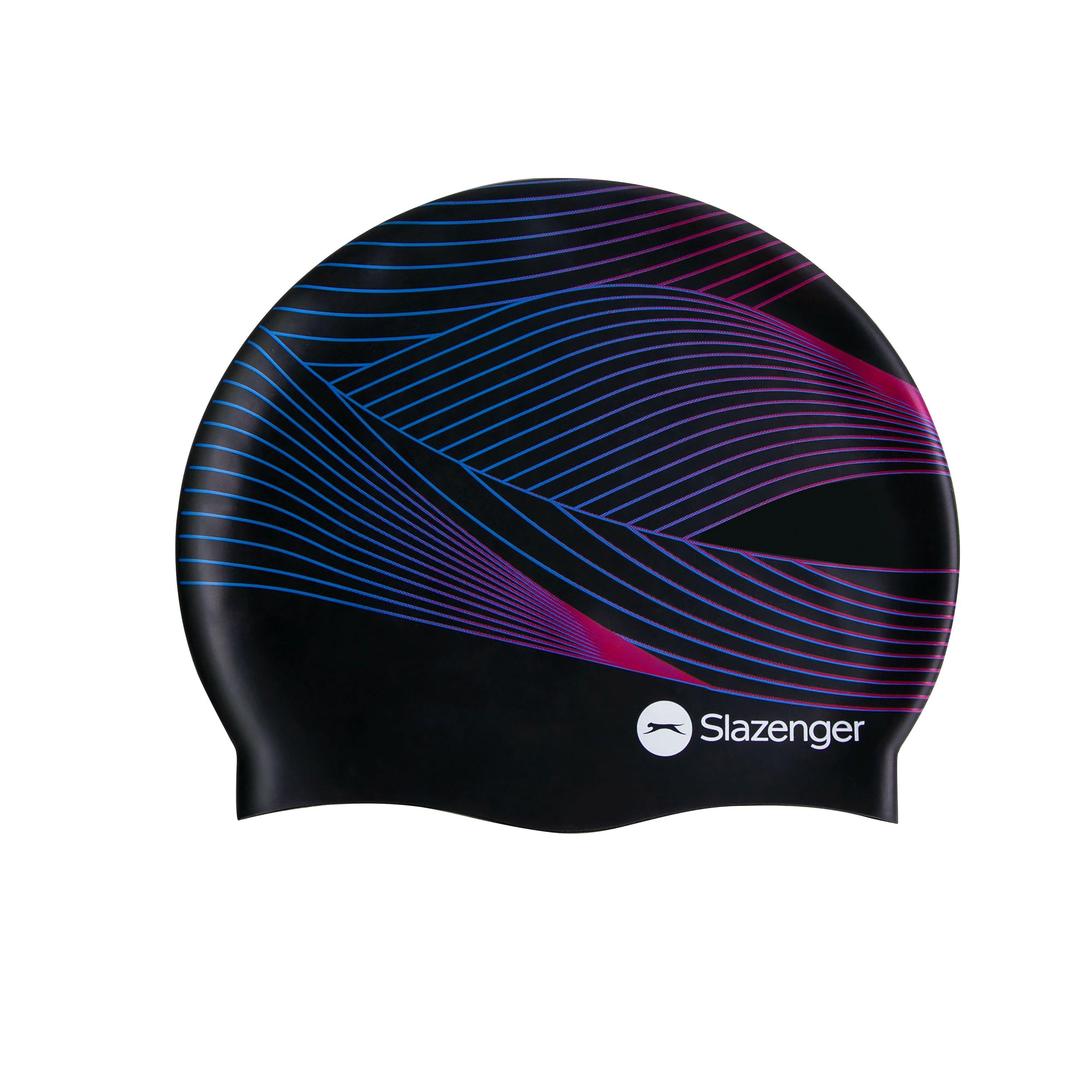 Sort/Rosa/Blå - Slazenger - Print Silicone Swimming Cap Adults - 2