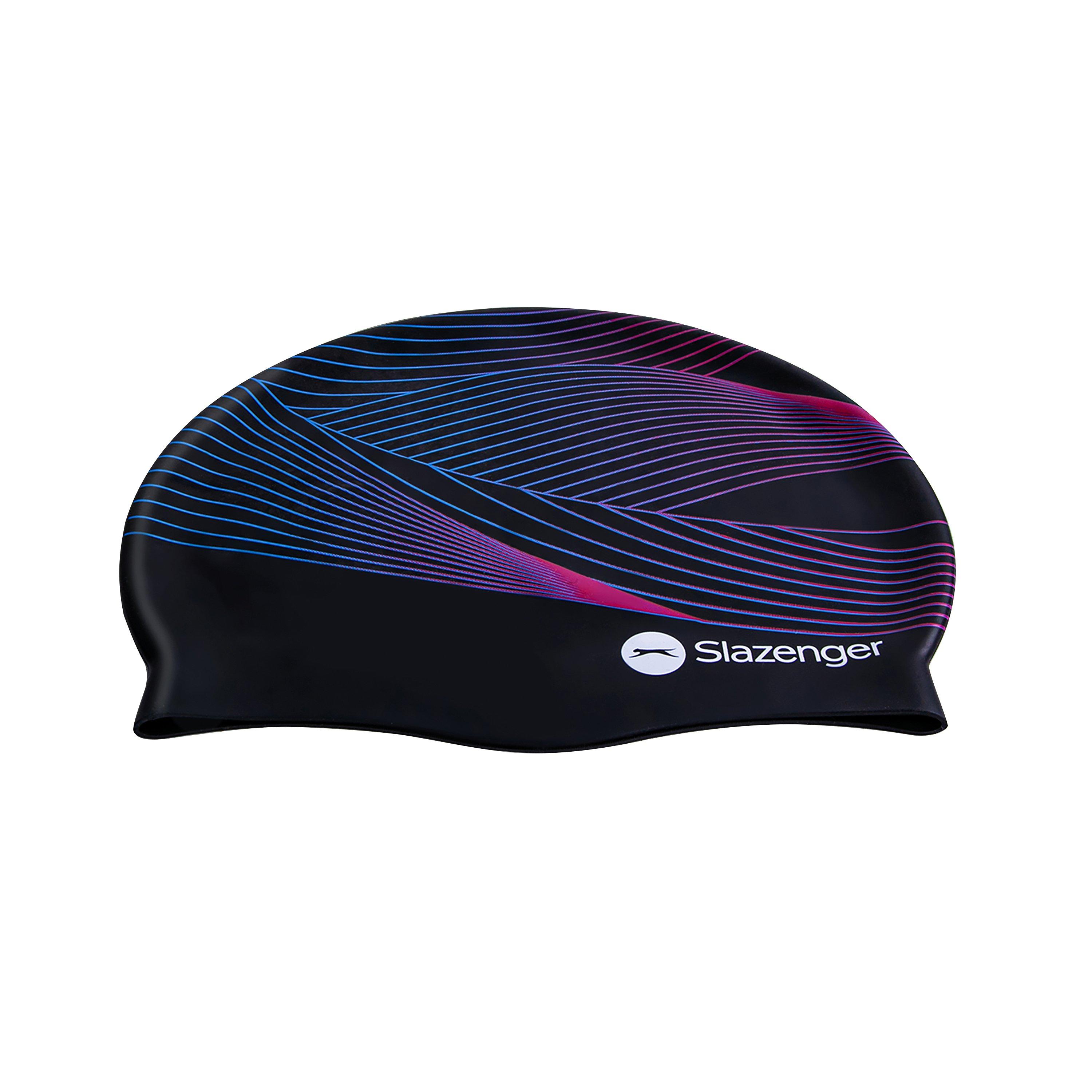Sort/Rosa/Blå - Slazenger - Print Silicone Swimming Cap Adults - 5