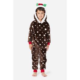 Be You Linea Unisex Kids Christmas Pudding Hoodie Pyjama Set