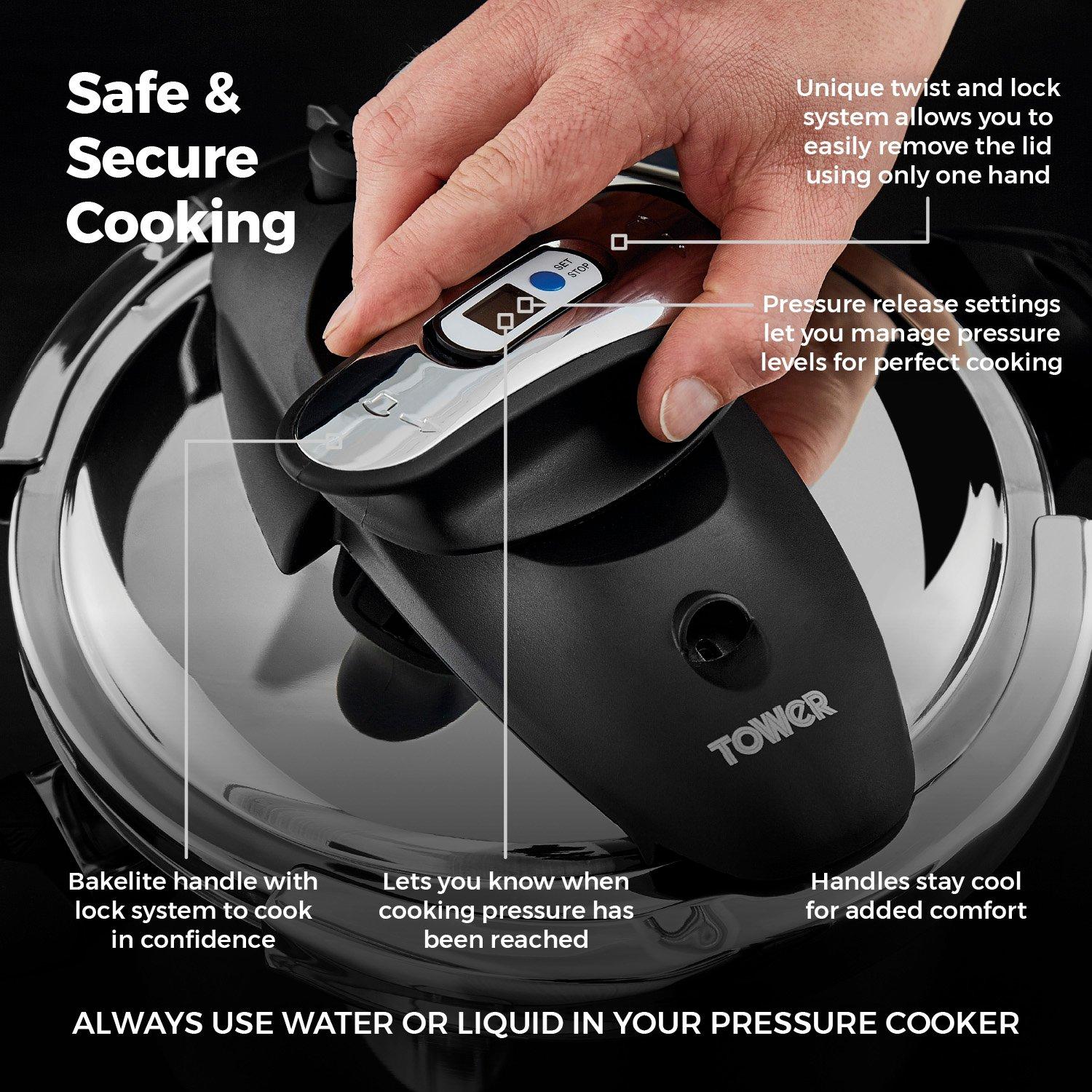 Stainless Steel - Tower - One-Touch Ultima 4L Pressure Cooker S/S - 4