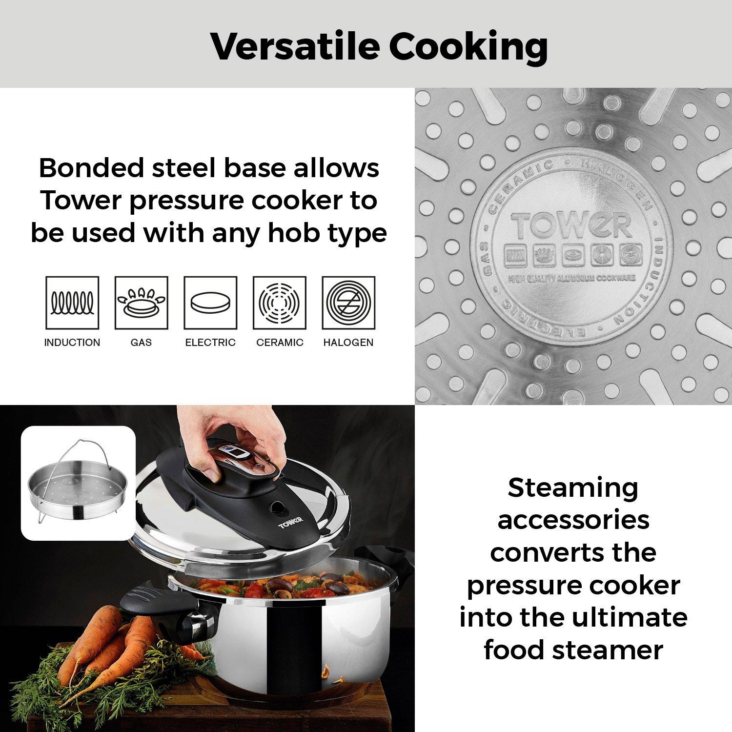 Stainless Steel - Tower - One-Touch Ultima 4L Pressure Cooker S/S - 6