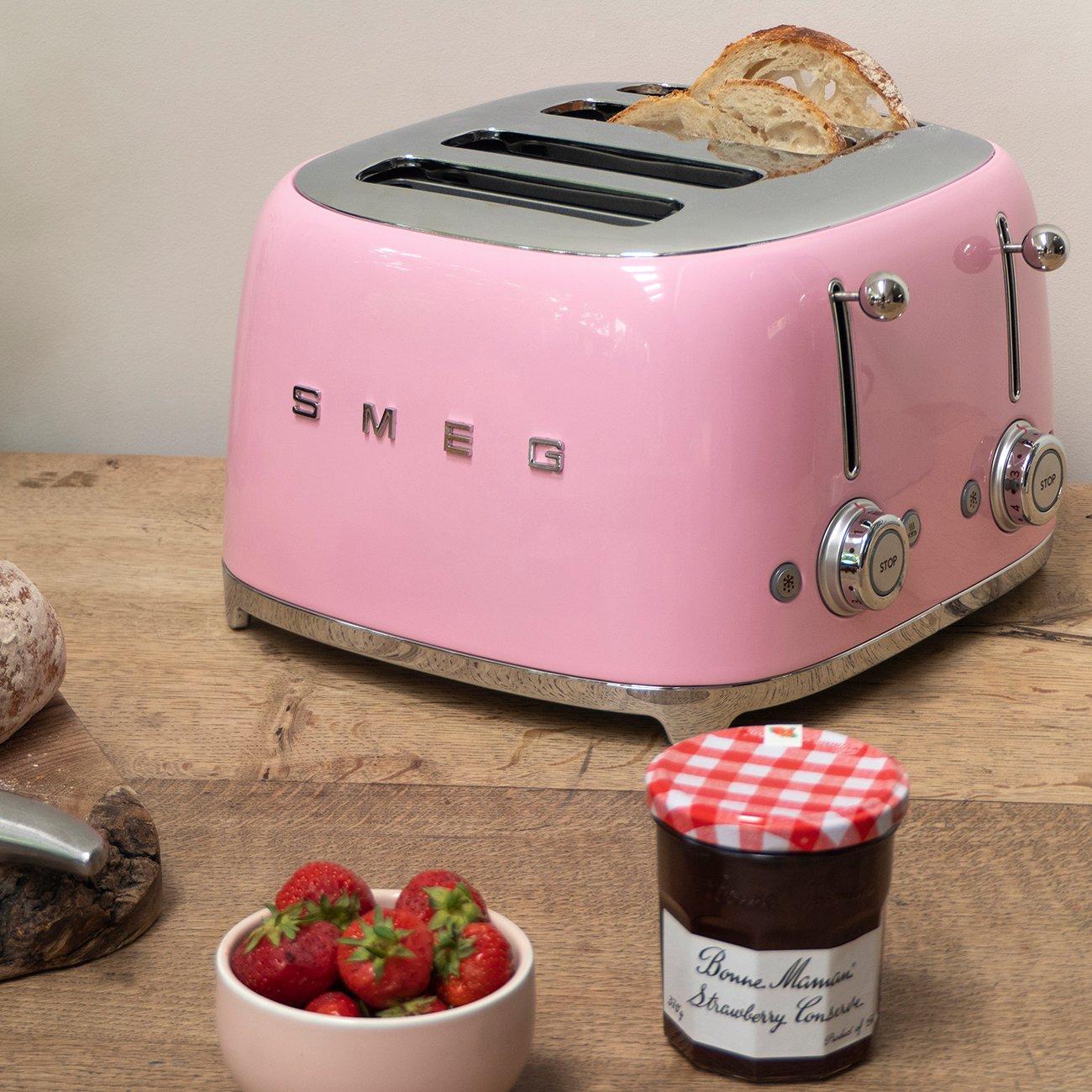 Pink - Smeg - 50s 4 by 4 Slice Toaster Pink - 5