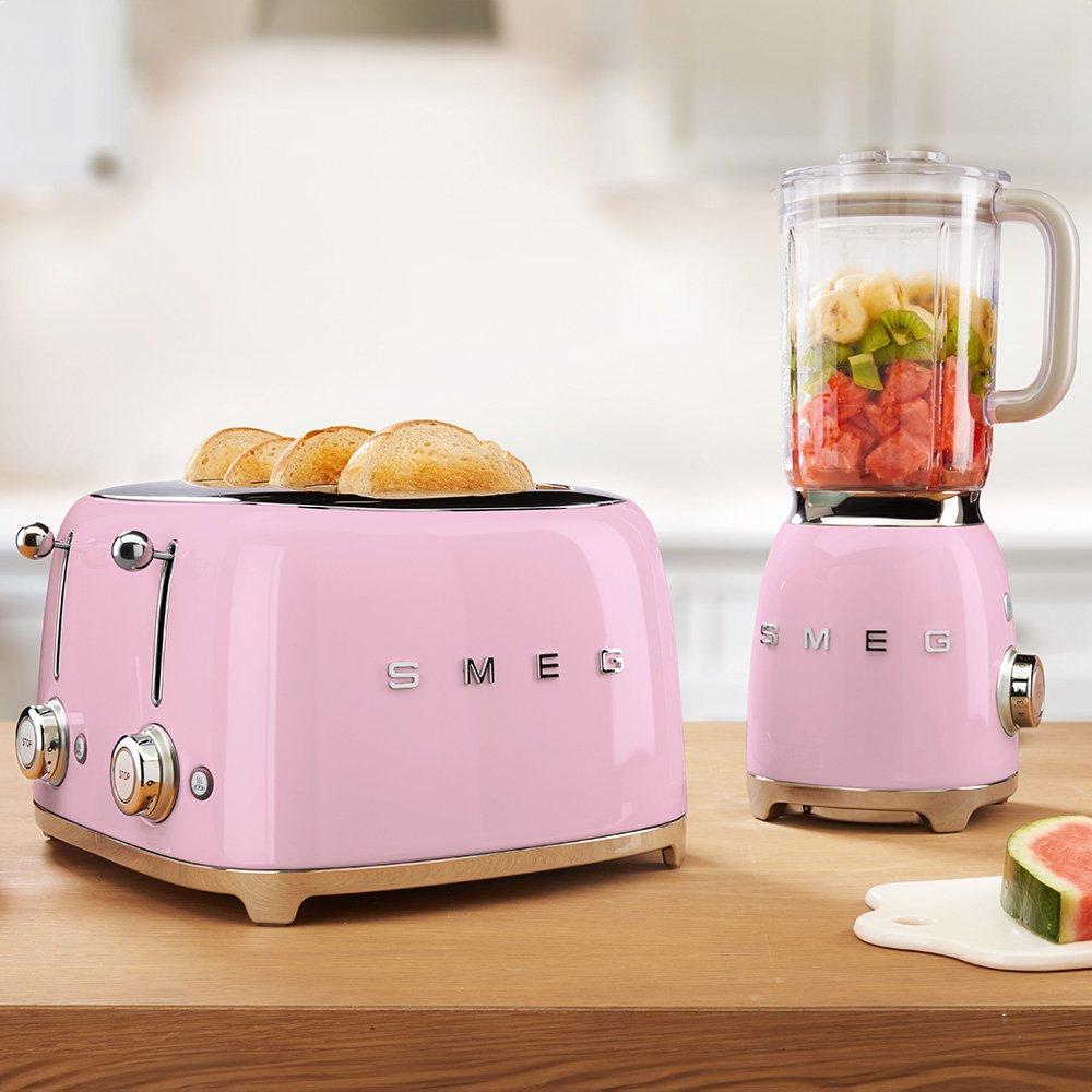 Pink - Smeg - 50s 4 by 4 Slice Toaster Pink - 6