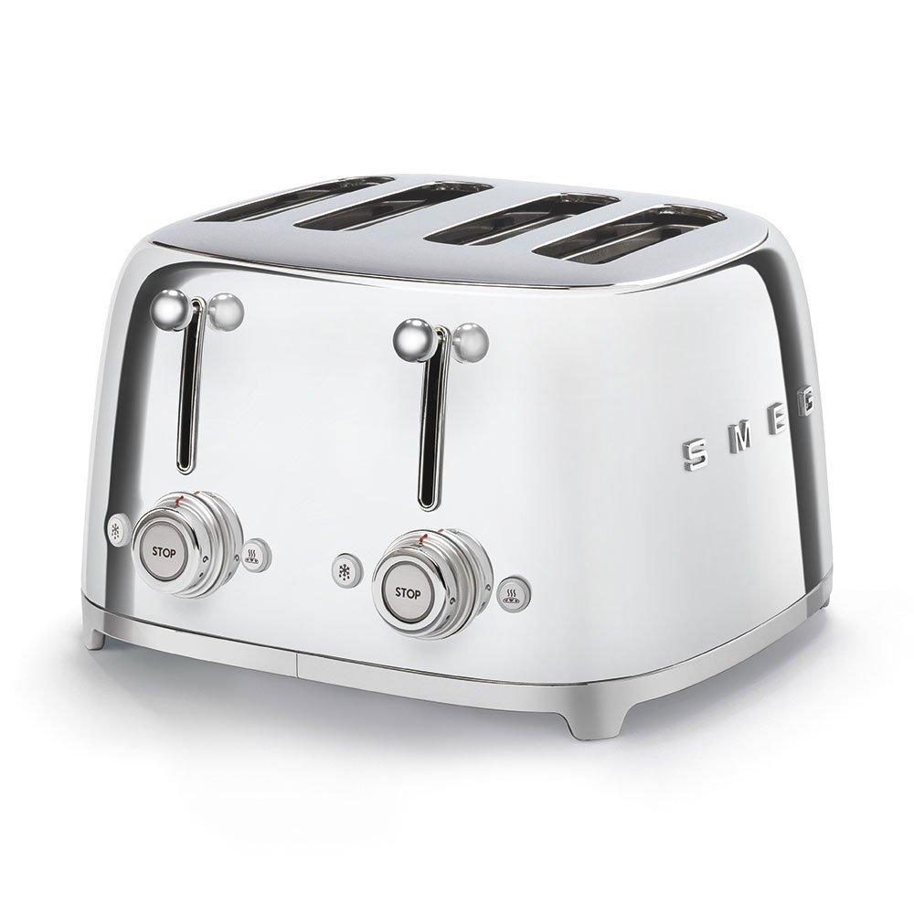 Smeg Silver Tsf03ssuk Retro 4 Slice Toaster, 4 Extra-Wide Slots Chrome In | : A - Image 8
