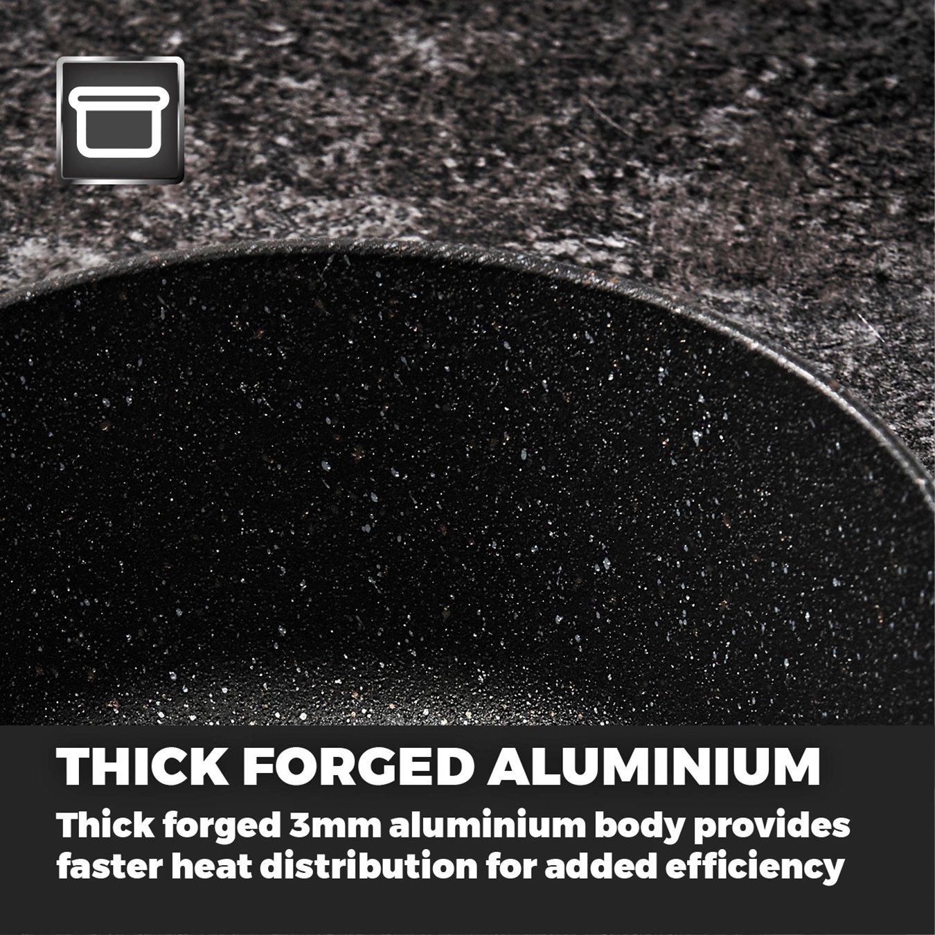 Black - Tower - Precision 3 Piece Non-Stick Saucepan Set Black - 5