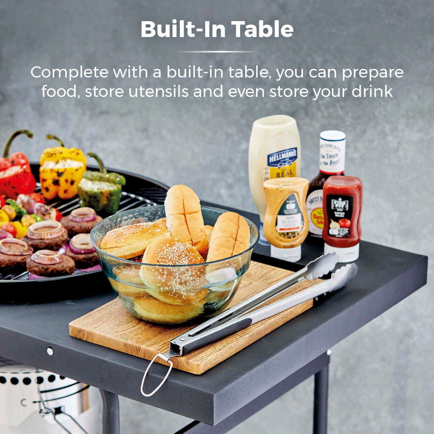 Black - Tower - Kettle Grill with Side Table - 4