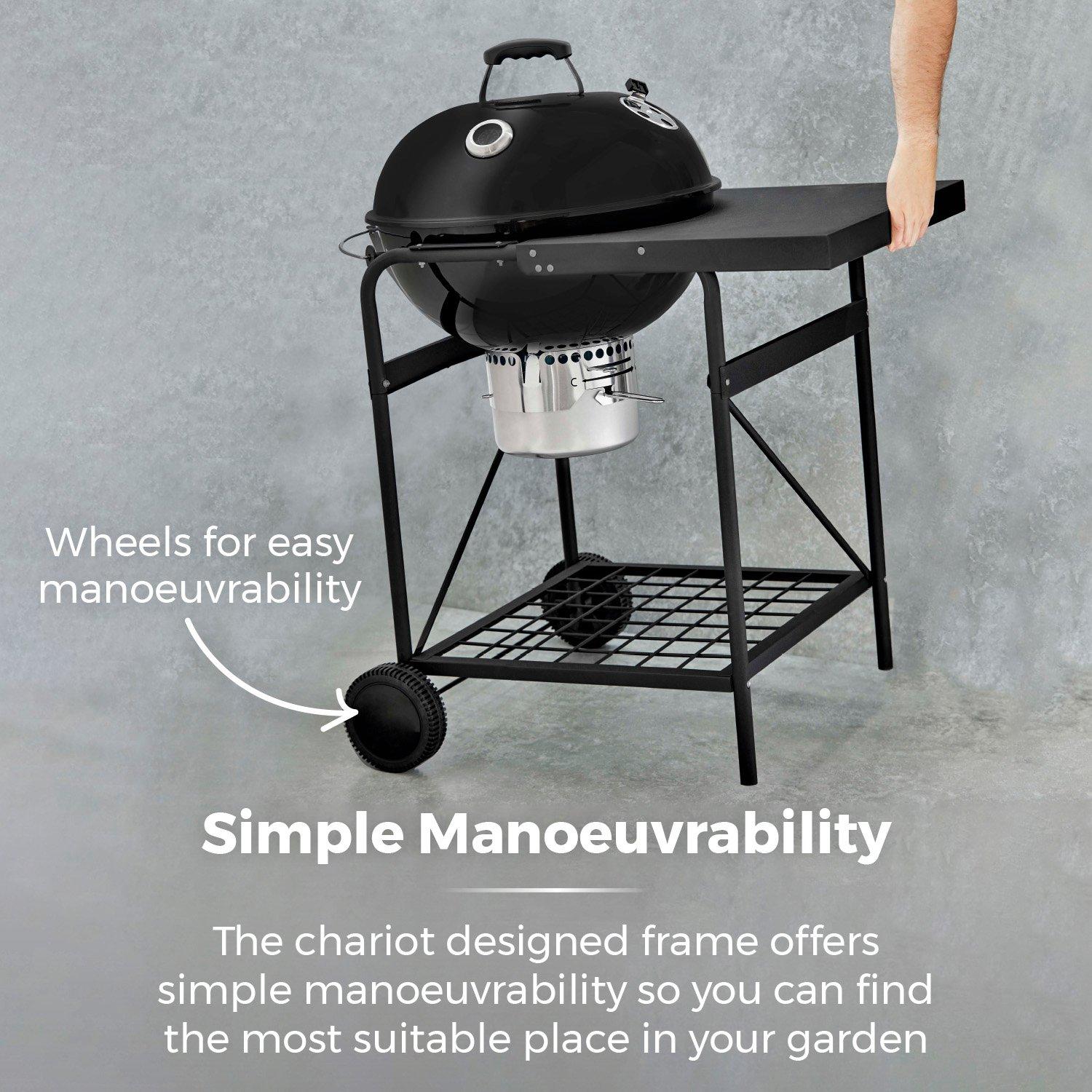 Black - Tower - Kettle Grill with Side Table - 5