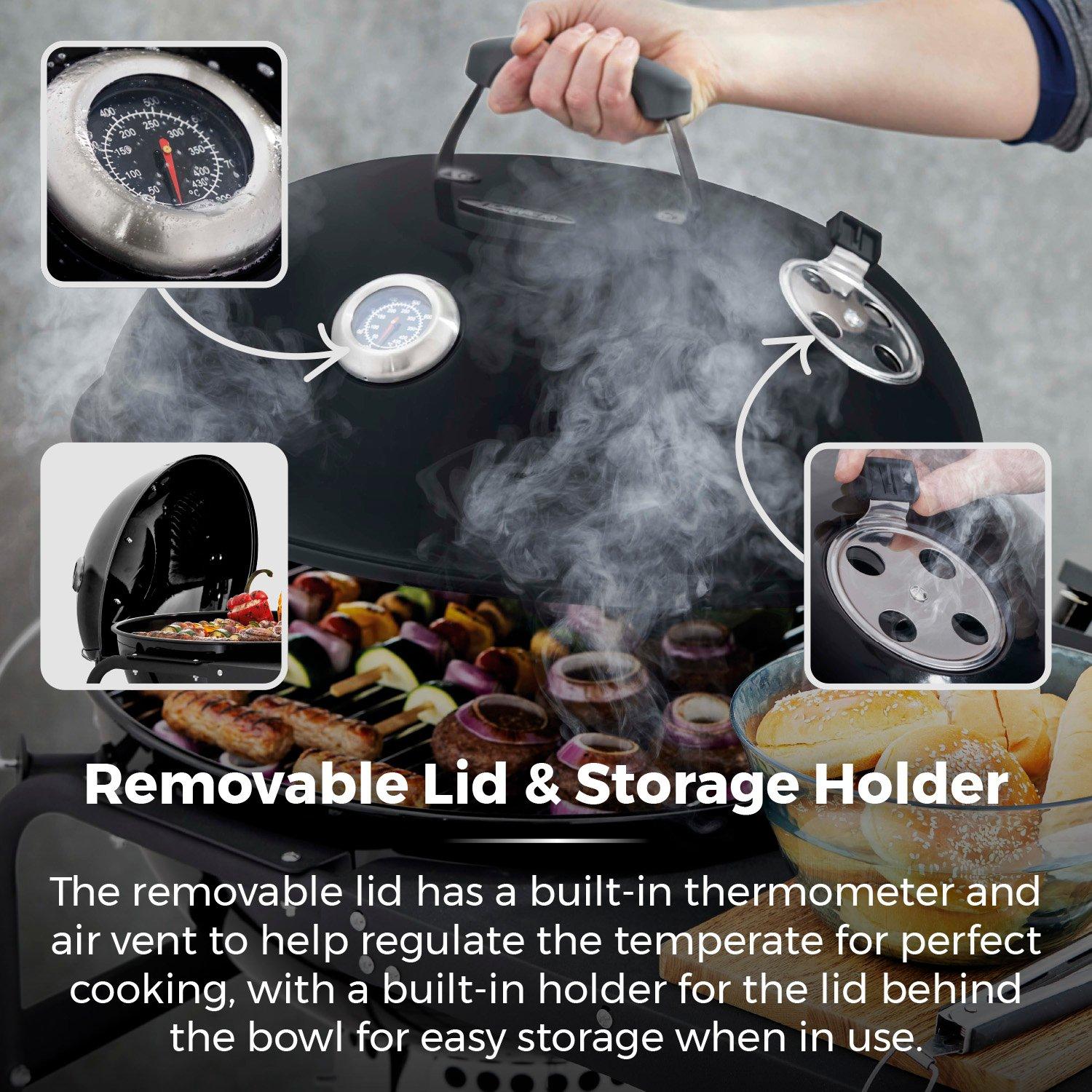 Black - Tower - Kettle Grill with Side Table - 6