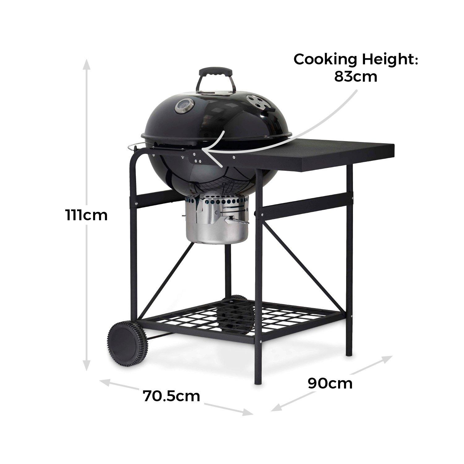 Black - Tower - Kettle Grill with Side Table - 8