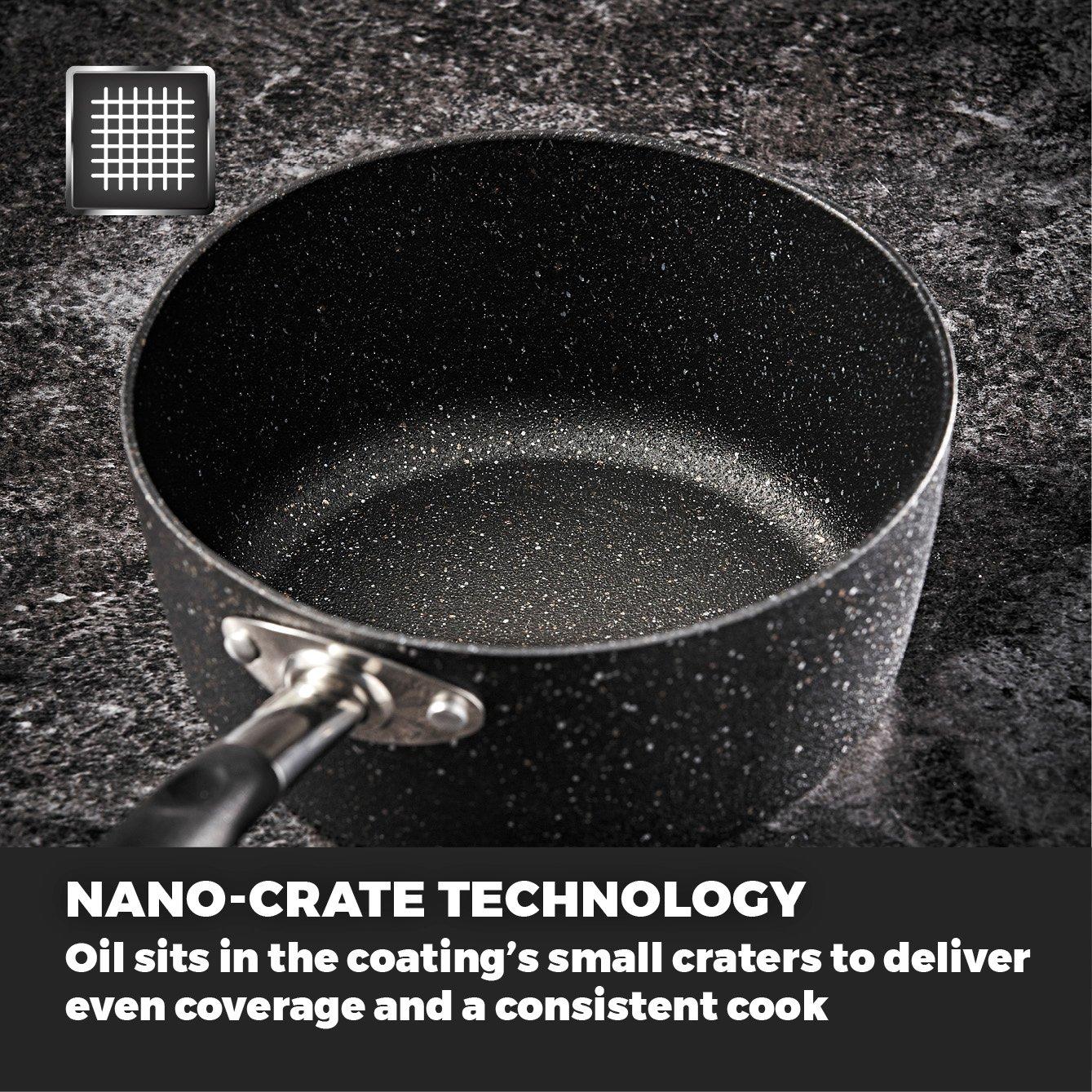 Black - Tower - Precision 5 Piece Non-Stick Pan Set Black - 6