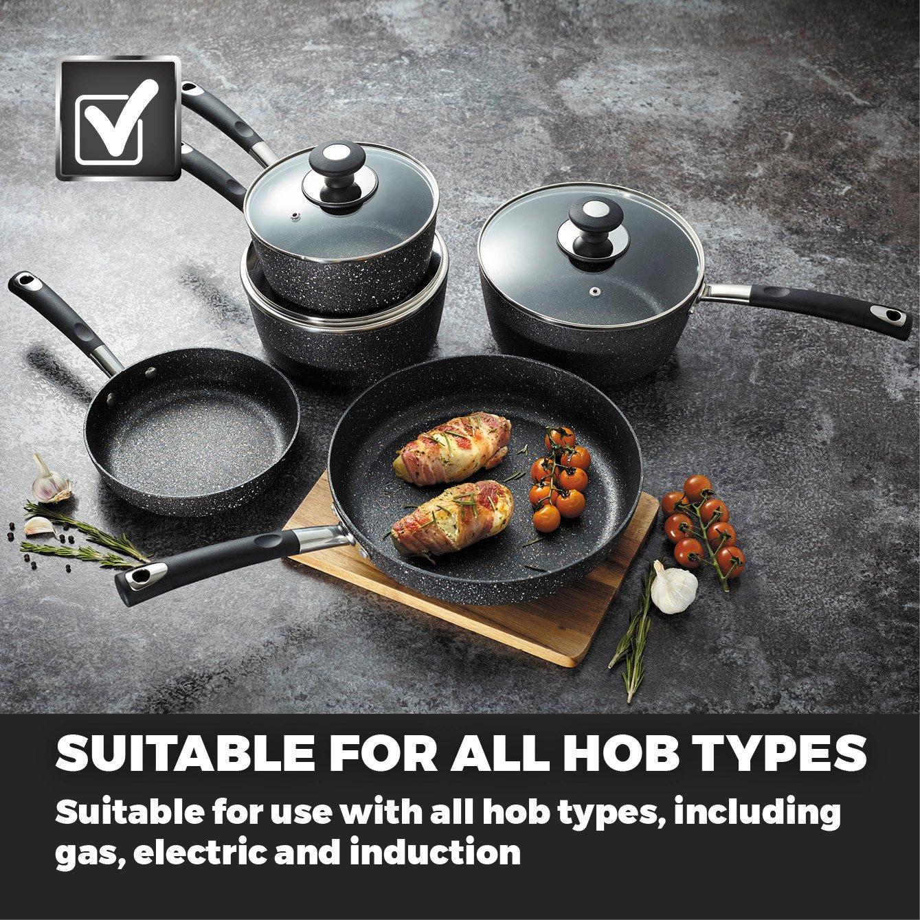 Black - Tower - Precision 5 Piece Non-Stick Pan Set Black - 7