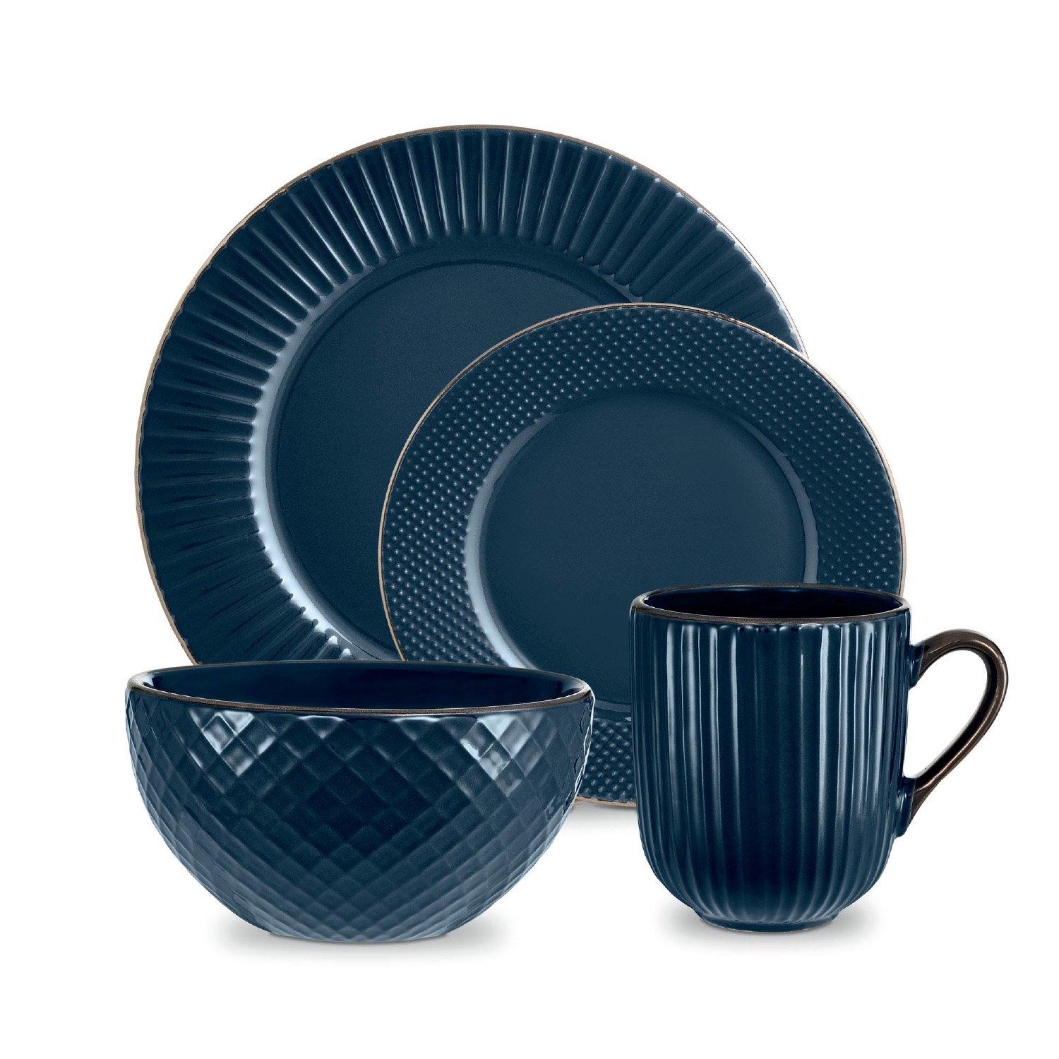 Tower  Empire 16 Piece Dinnerware Set - Midnight Blue - Medium