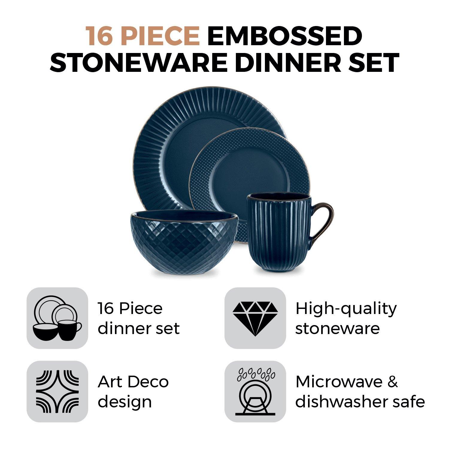 Midnight Blue - Tower - Empire 16 Piece Dinnerware Set - 2