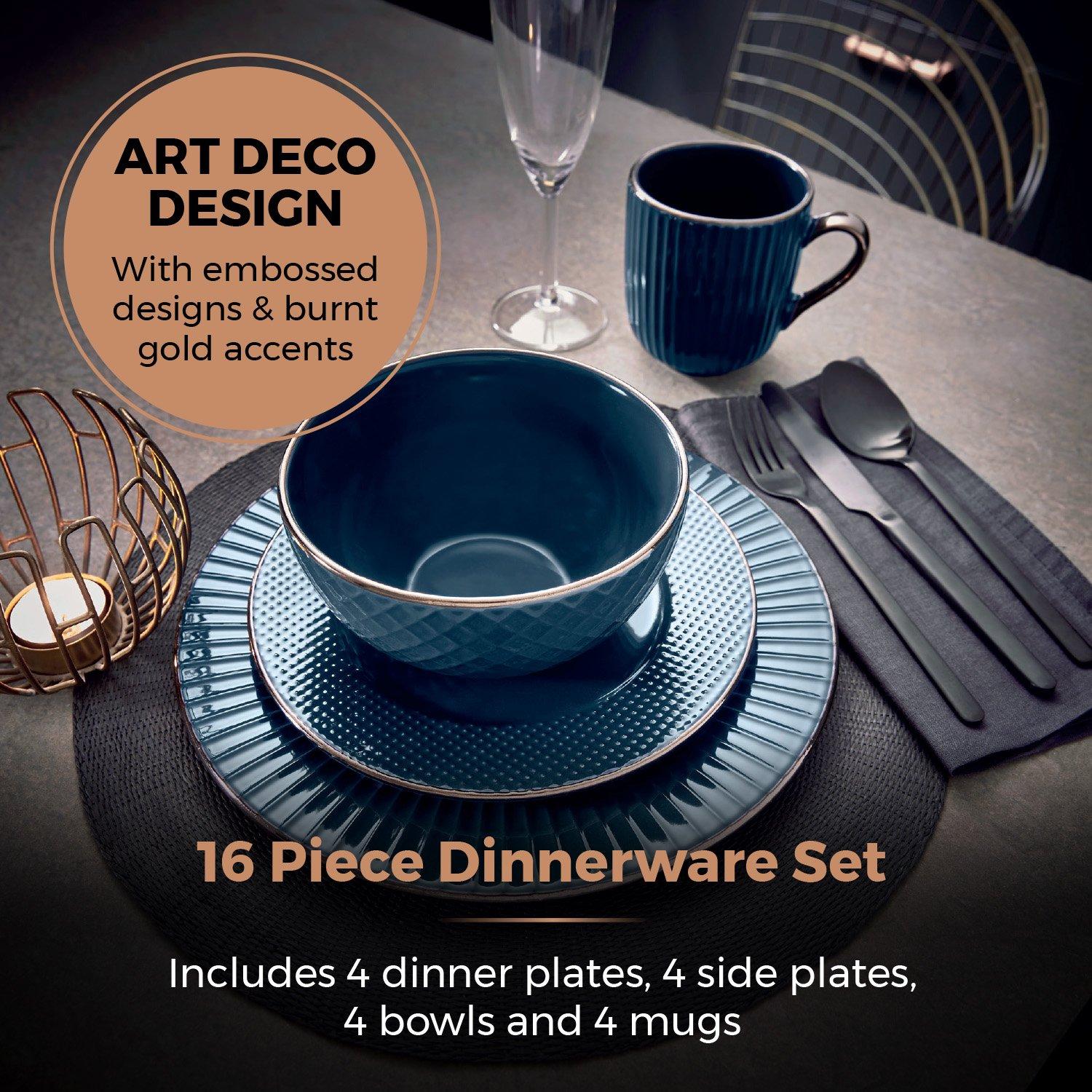 Midnight Blue - Tower - Empire 16 Piece Dinnerware Set - 3