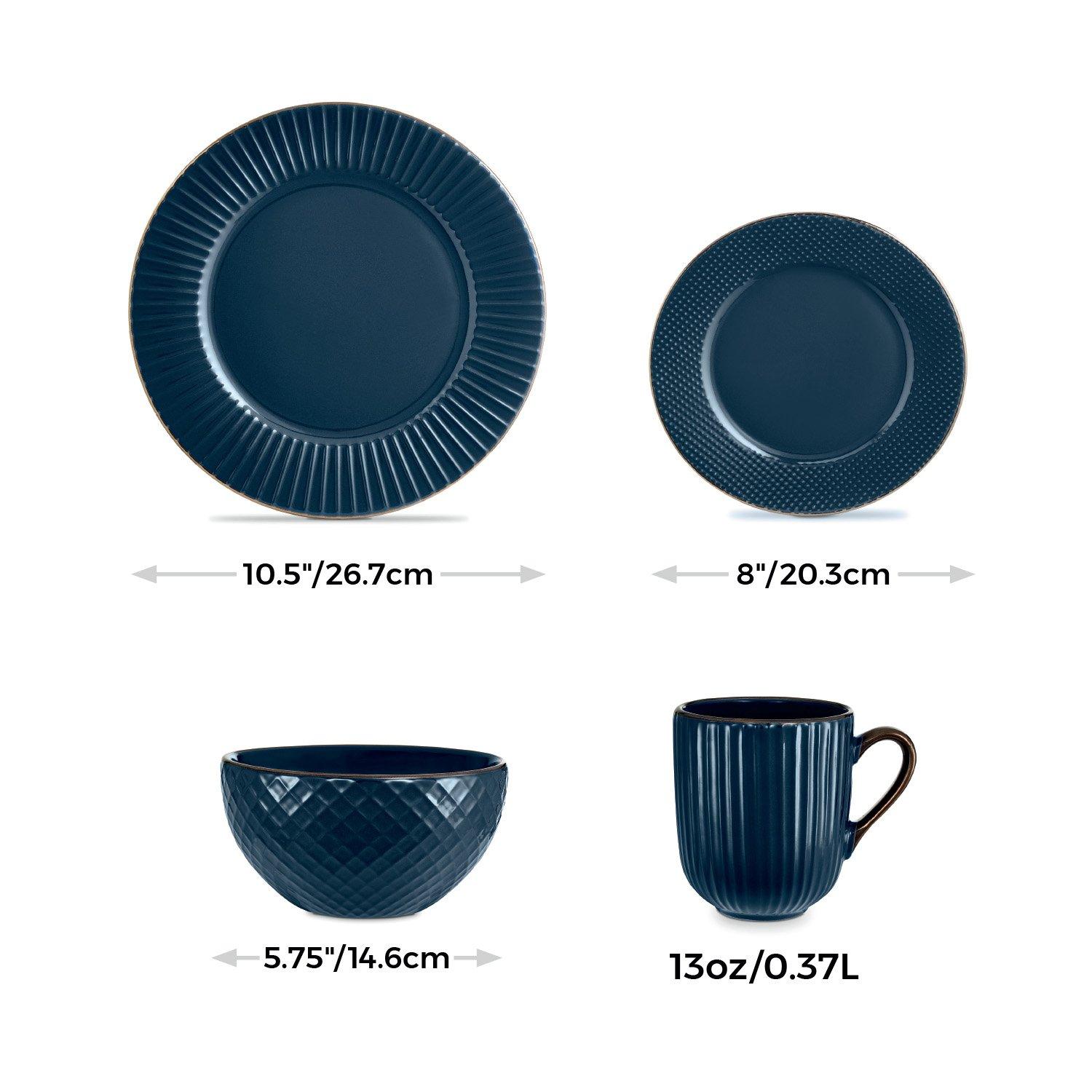 Midnight Blue - Tower - Empire 16 Piece Dinnerware Set - 6