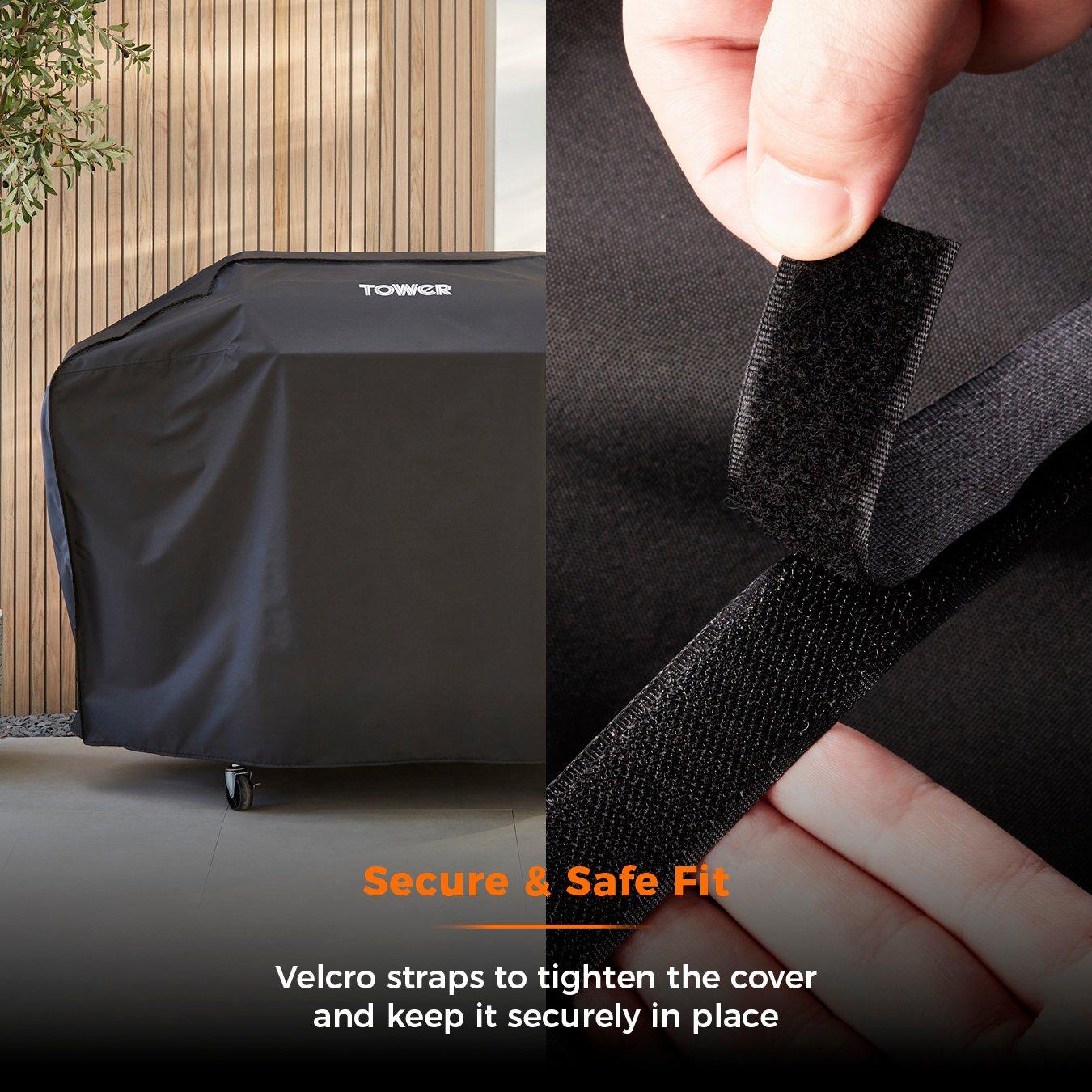 Black - Tower - 3 Burner Gas BBQ Cover Black - 4