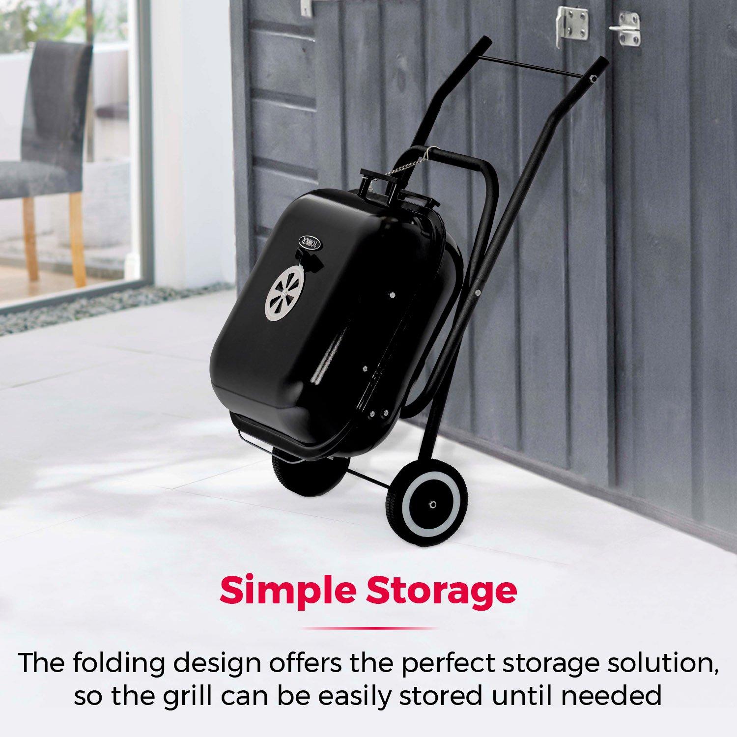 Black - Tower - XL Portable Grill With Collapsible Legs - 5