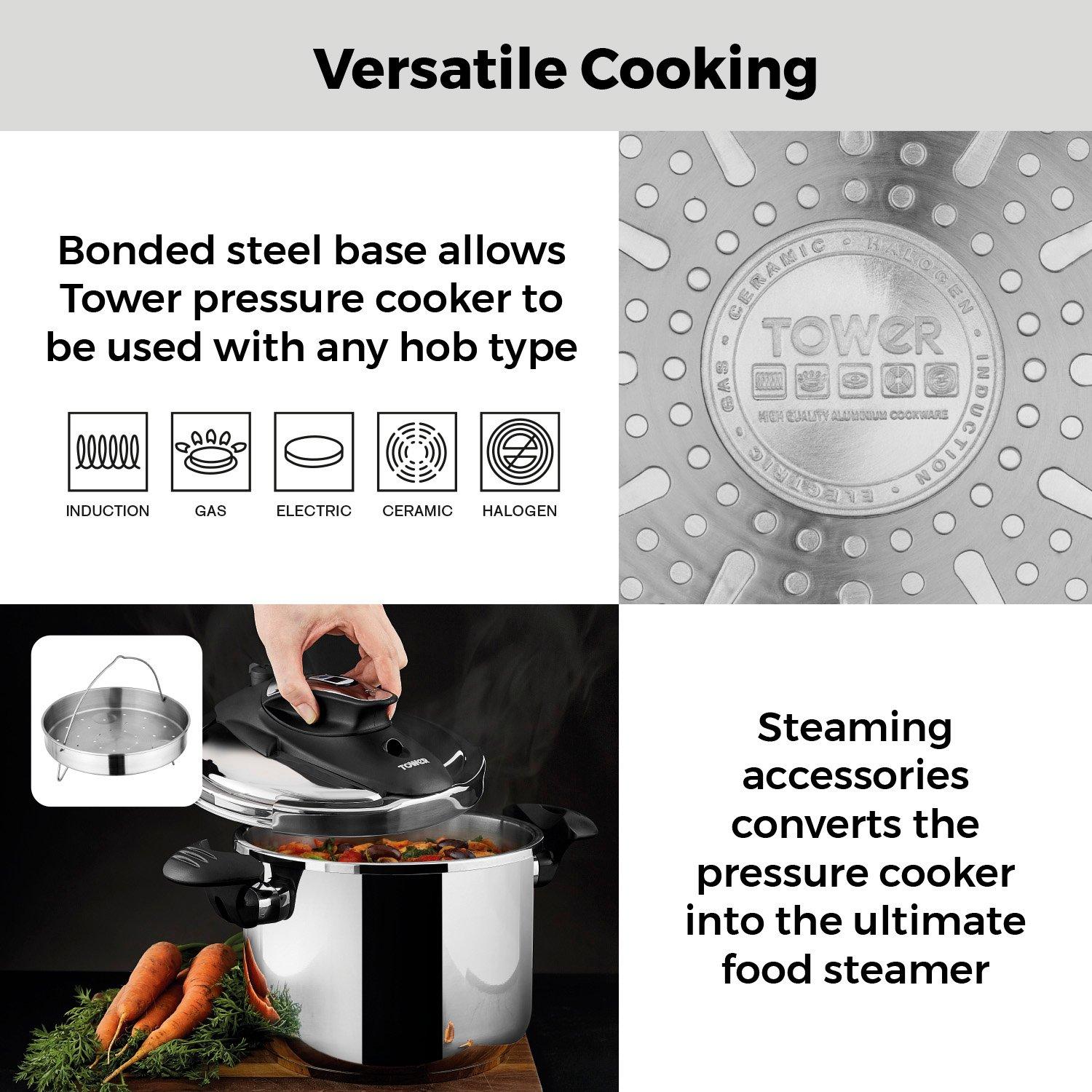 Stainless Steel - Tower - One-Touch Ultima 6L Pressure Cooker S/S - 6