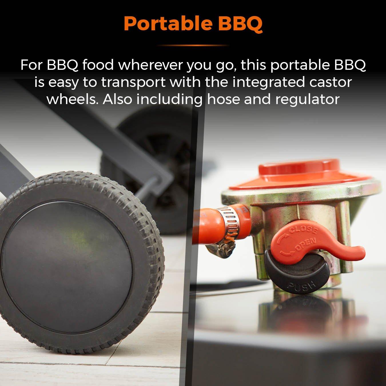 Grey - Tower - Tourer Two Burner Portable Gas BBQ - 7