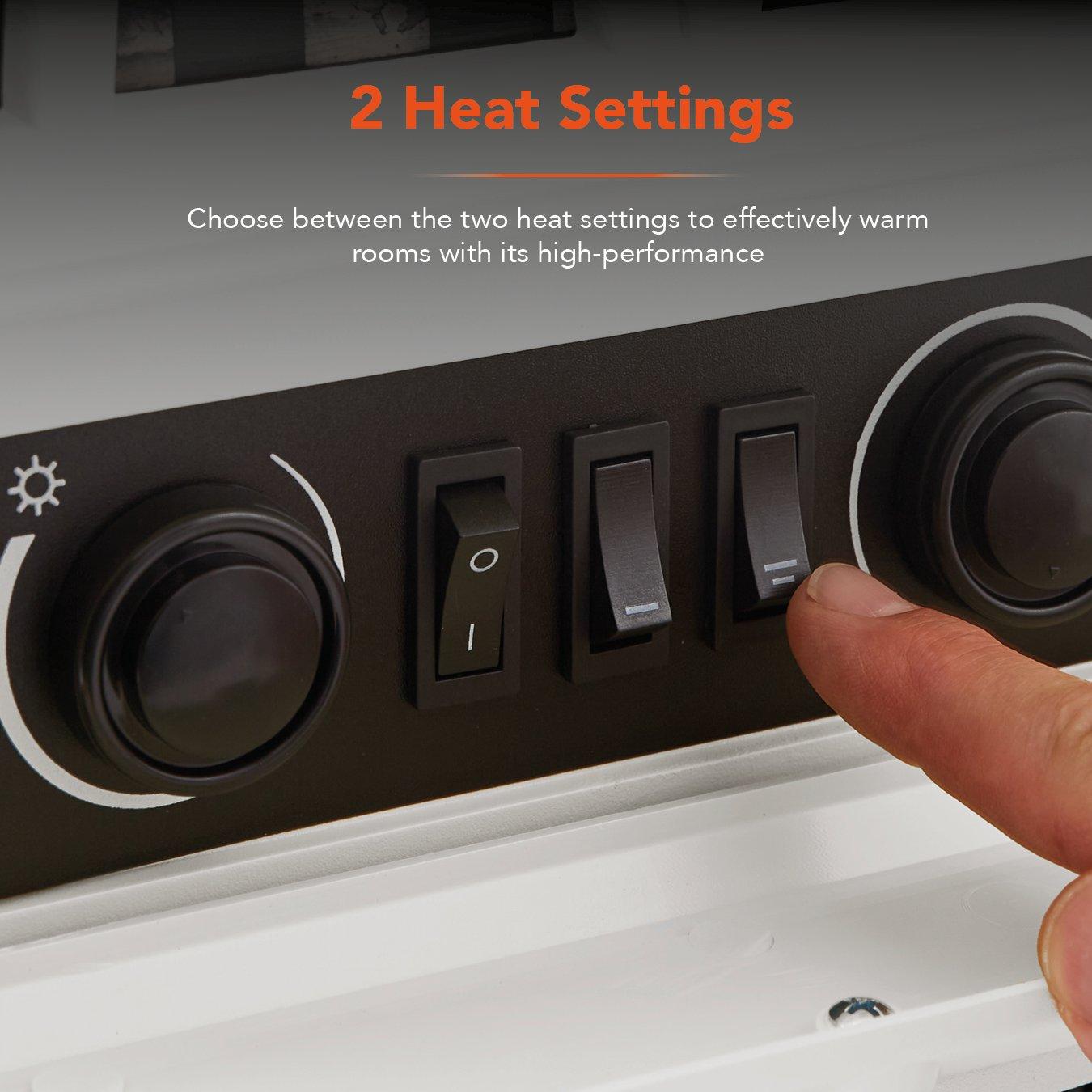 White - Warmlite - 2KW Stirling Electric Fire Stove White - 3