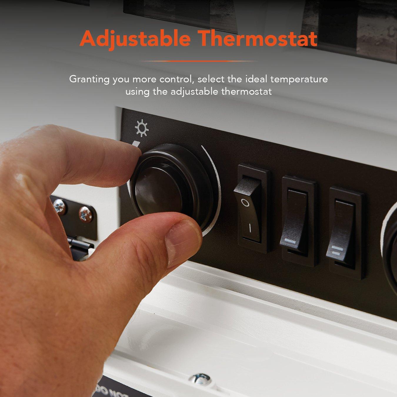 White - Warmlite - 2KW Stirling Electric Fire Stove White - 6